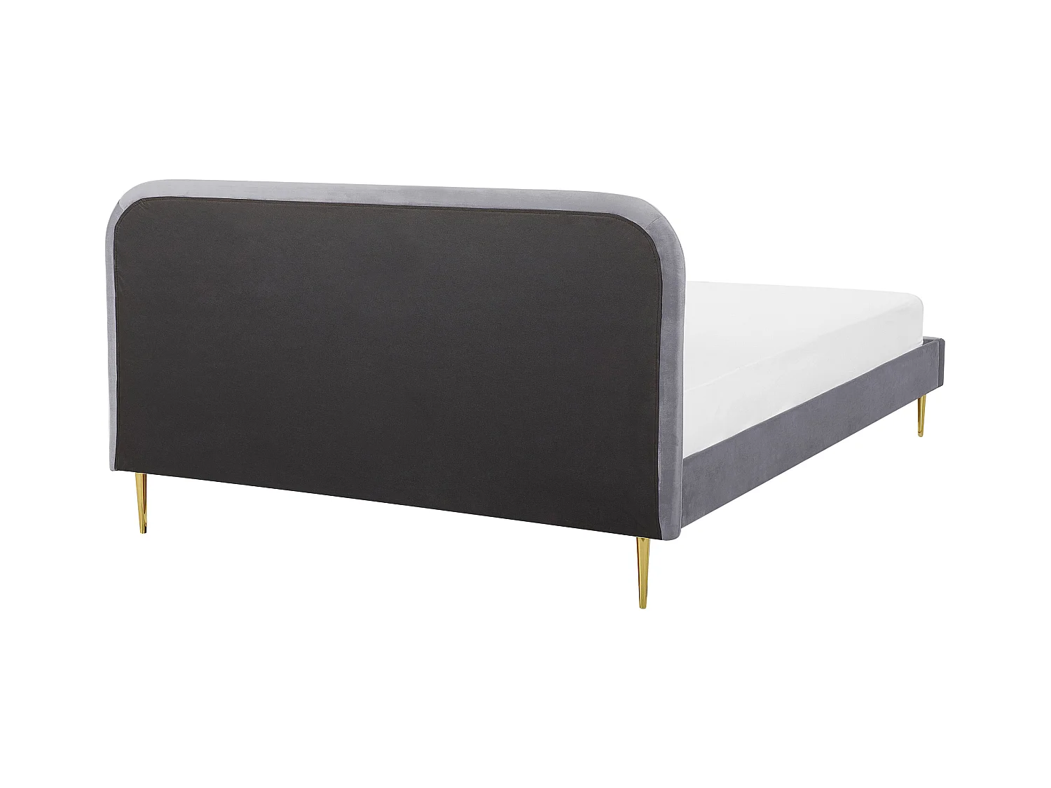Lit avec sommier Velours FLAYAT 180 x 200 cm Gris