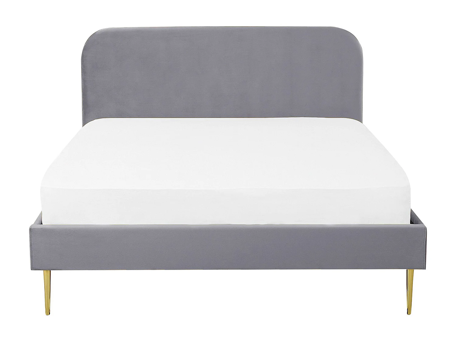 Lit avec sommier Velours FLAYAT 180 x 200 cm Gris