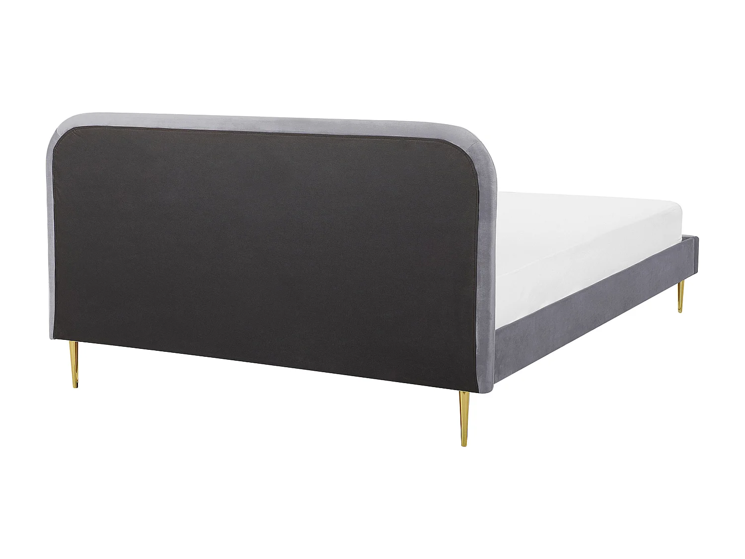 Lit avec sommier Velours FLAYAT 180 x 200 cm Gris