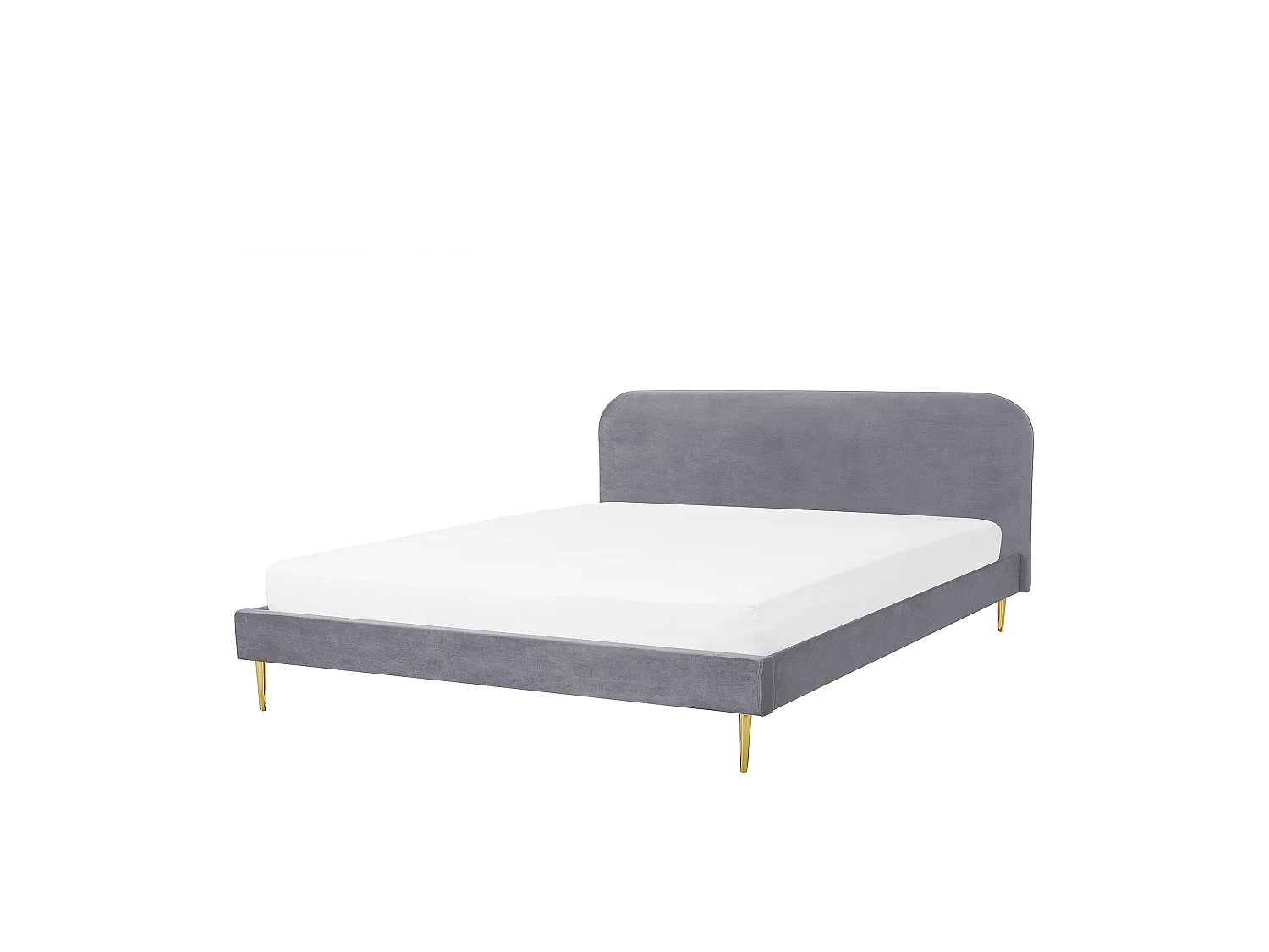 Lit avec sommier Velours FLAYAT 180 x 200 cm Gris