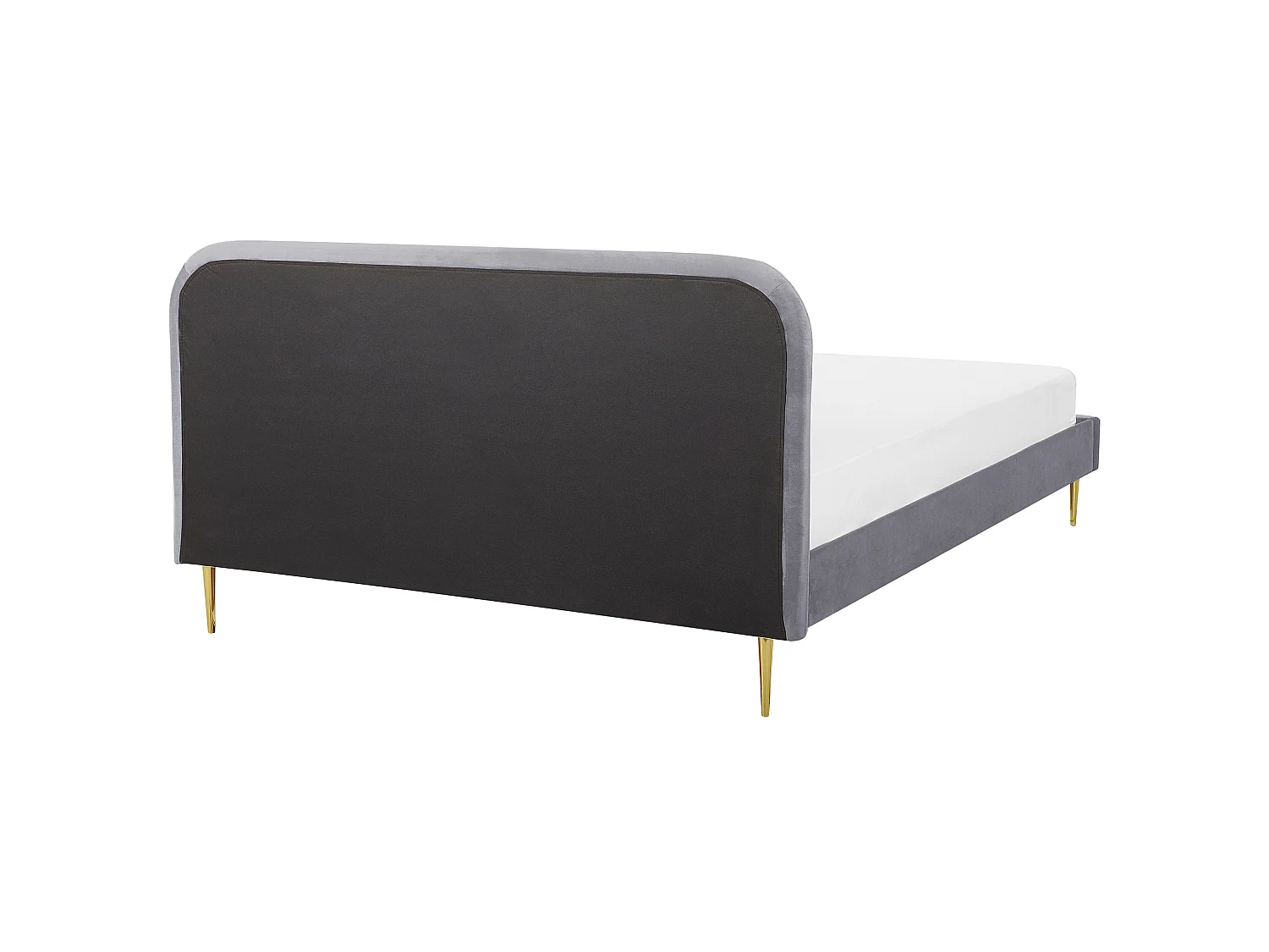 Lit avec sommier Velours FLAYAT 180 x 200 cm Gris