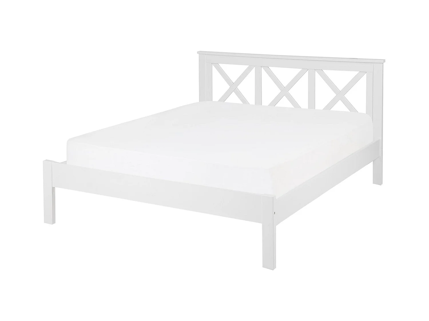 Lit avec sommier Bois de pin TANNAY 140 x 200 cm Blanc