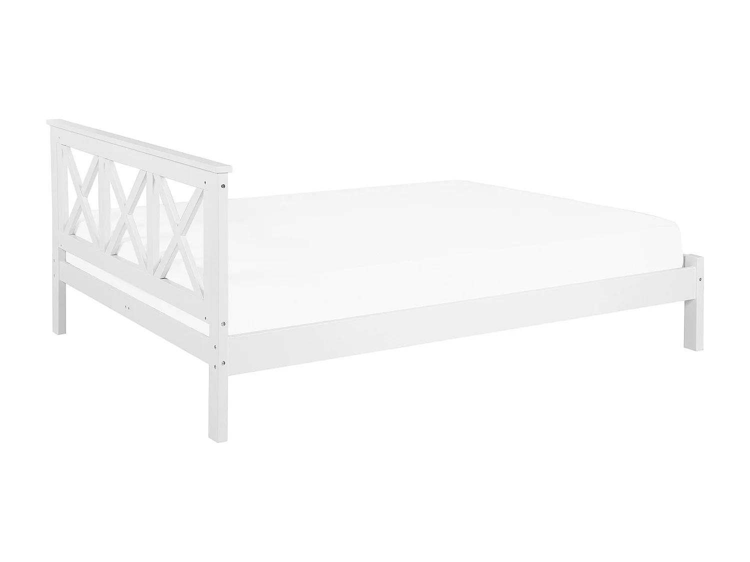 Lit avec sommier Bois de pin TANNAY 140 x 200 cm Blanc