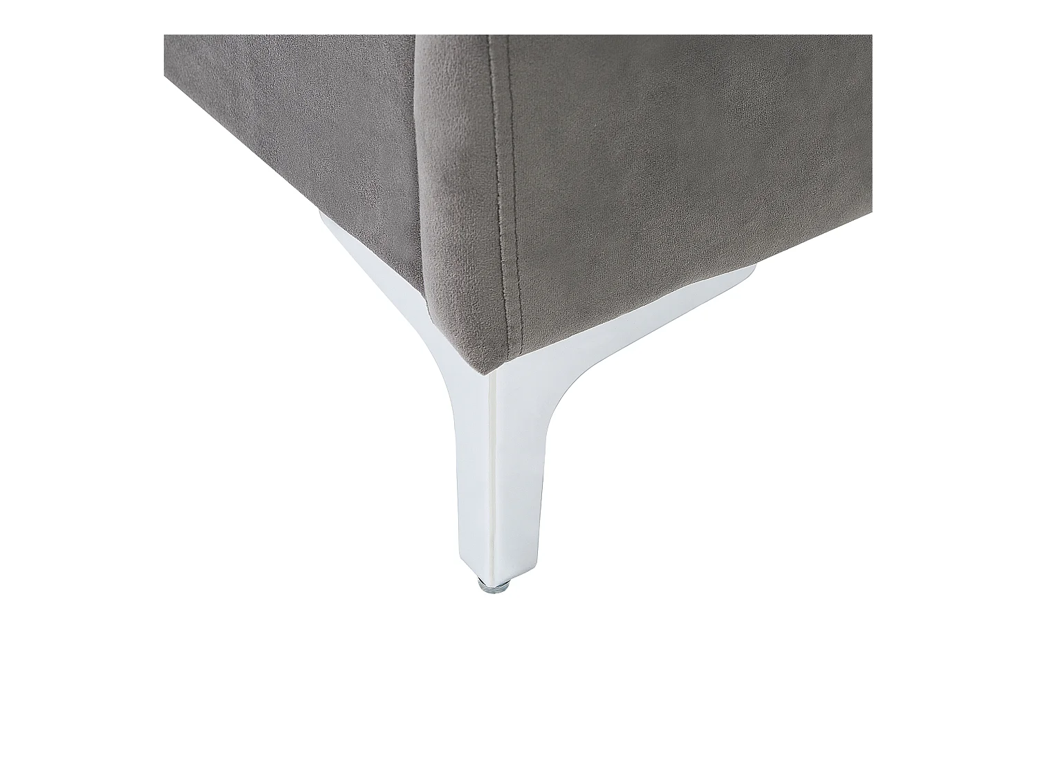 Lit avec sommier Velours AMBERT 140 x 200 cm Gris