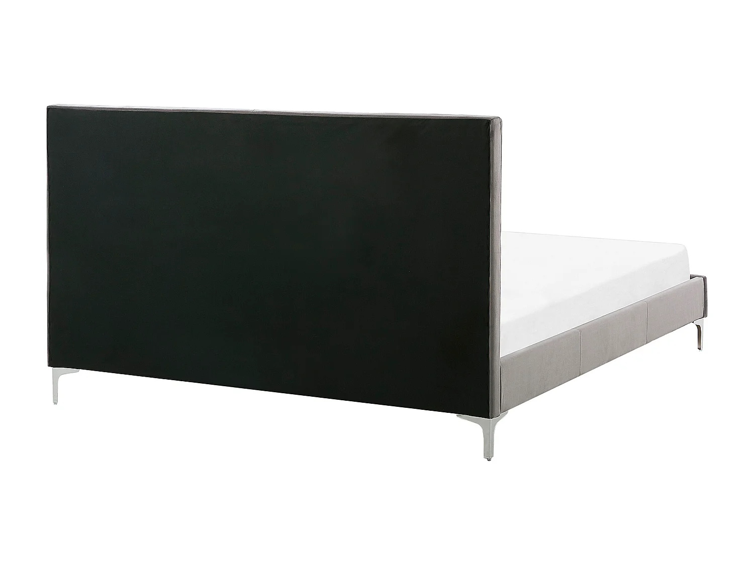 Elegantes Doppelbett aus hochwertigem Samtstoff grau 140x200 cm Ambert