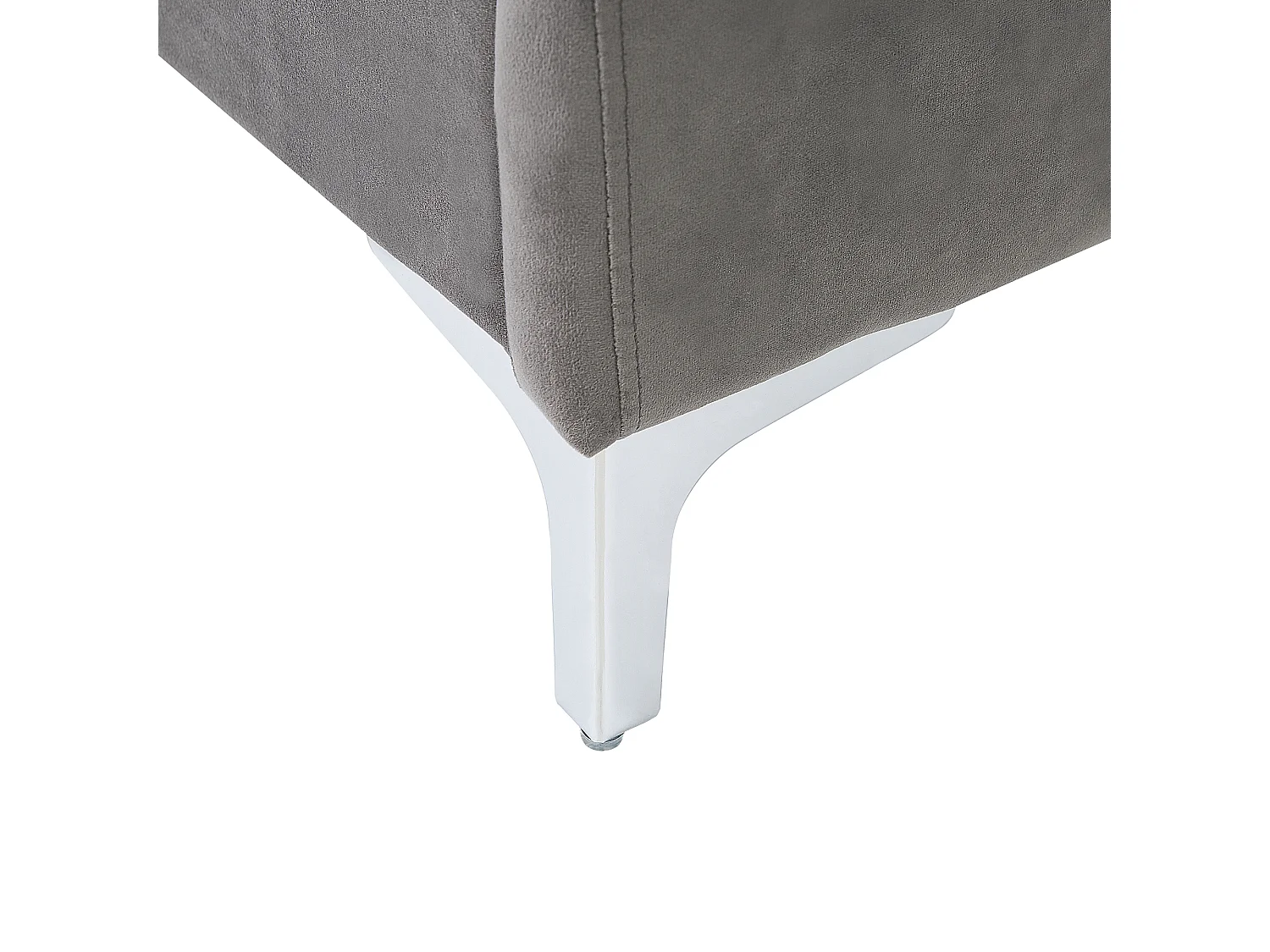Elegantes Doppelbett aus hochwertigem Samtstoff grau 140x200 cm Ambert