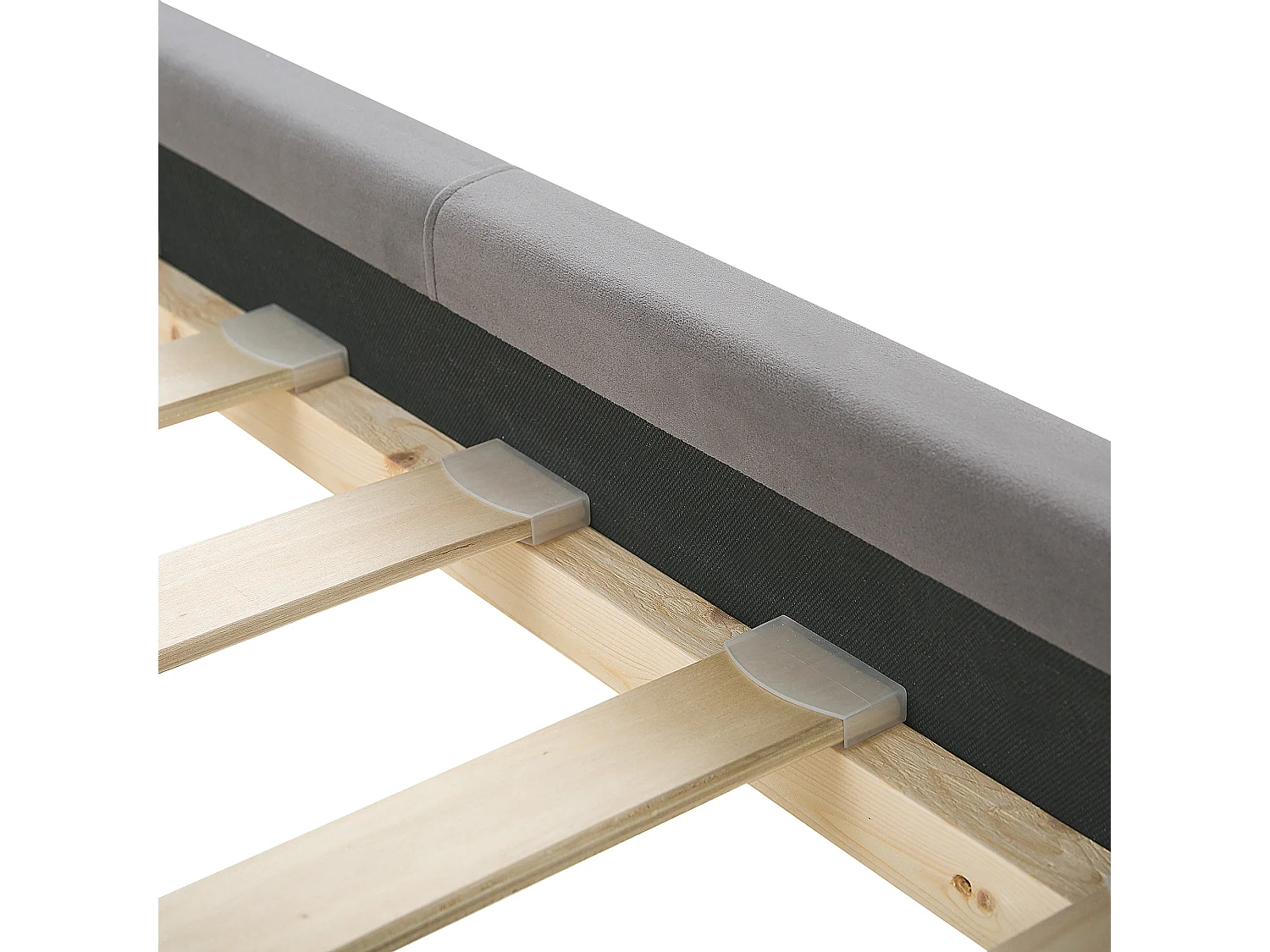 Lit avec sommier Velours AMBERT 140 x 200 cm Gris