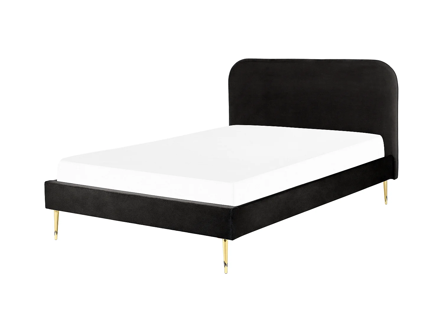Cama Terciopelo FLAYAT 140 x 200 cm Negro