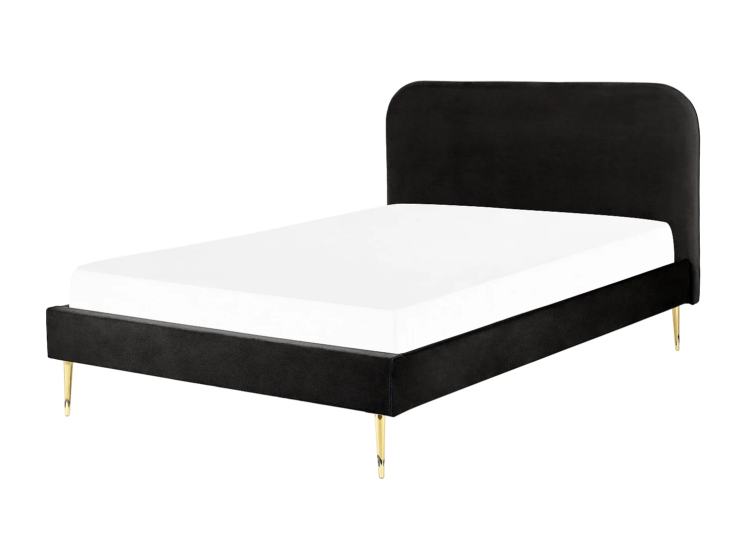 Lit avec sommier Velours FLAYAT 140 x 200 cm Noir