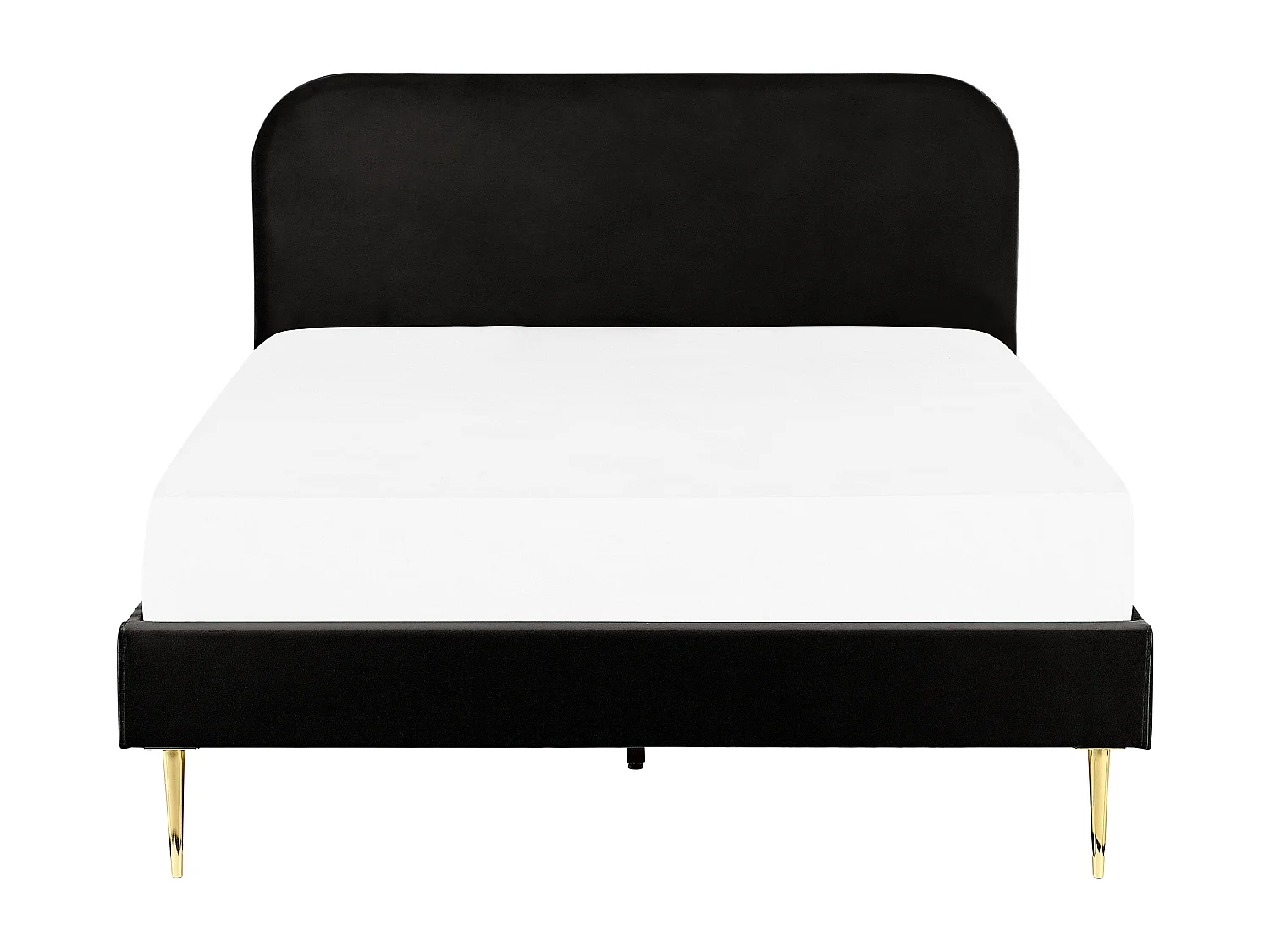 Lit avec sommier Velours FLAYAT 140 x 200 cm Noir