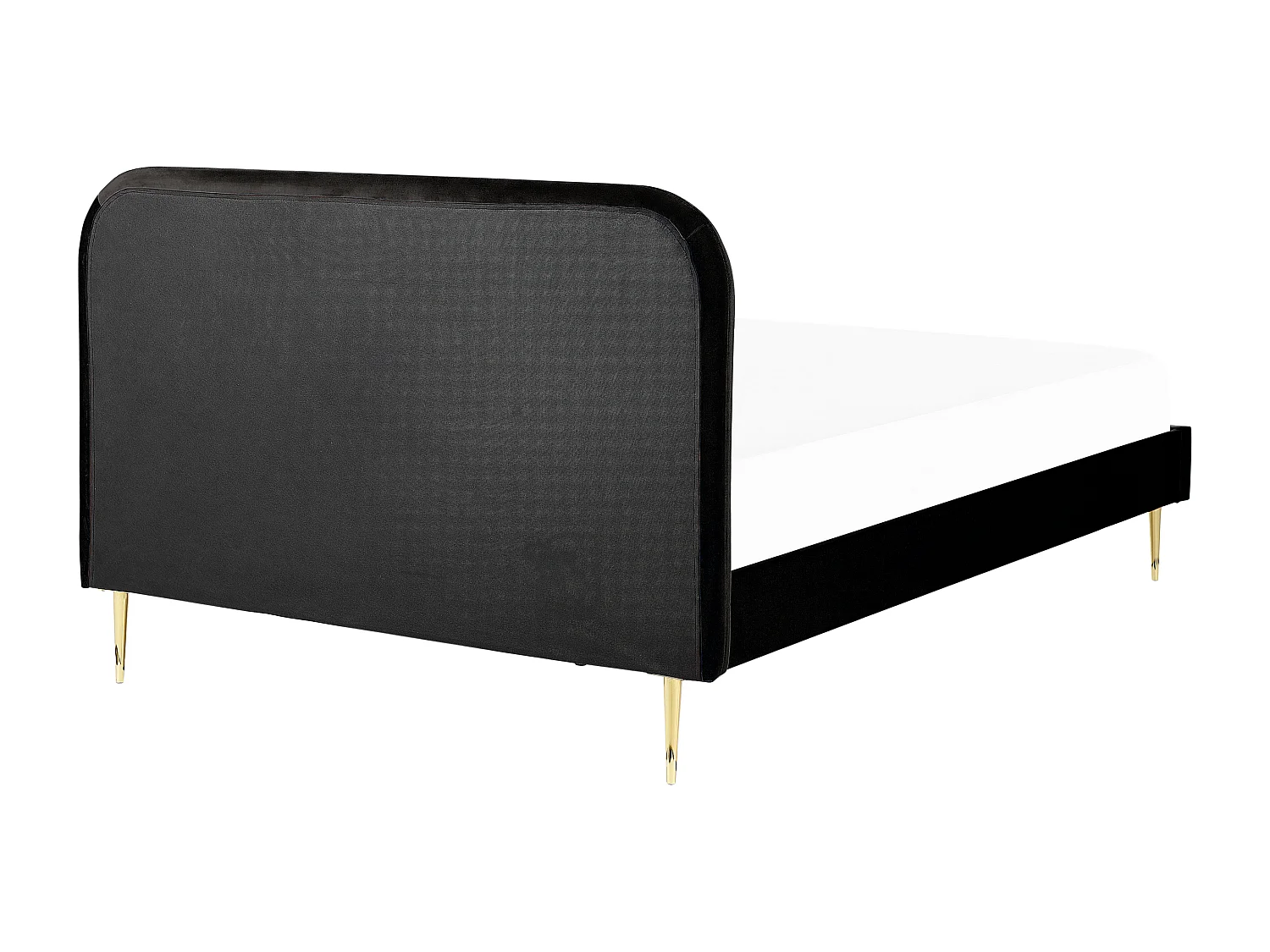 Lit avec sommier Velours FLAYAT 140 x 200 cm Noir