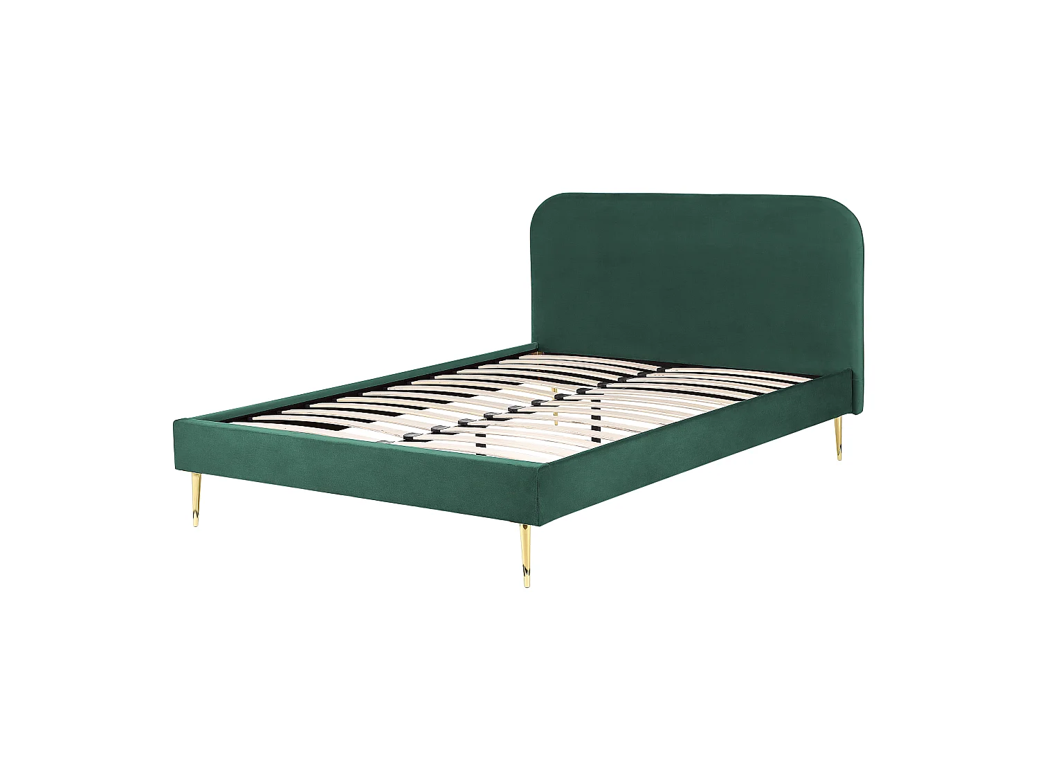 Bed Fluweel FLAYAT 160 x 200 cm Smaragdgroen