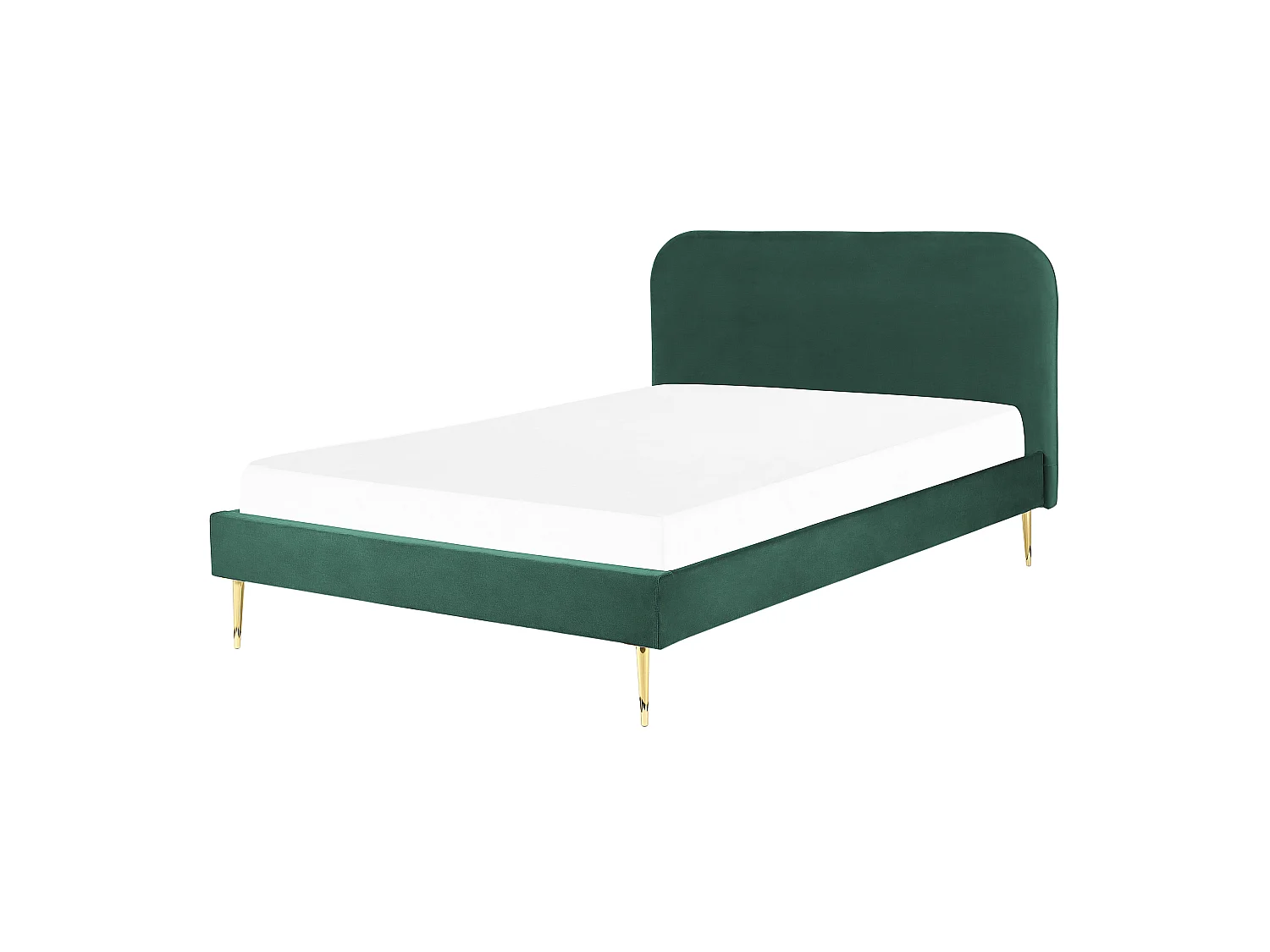 Lit avec sommier Velours FLAYAT 160 x 200 cm Vert émeraude