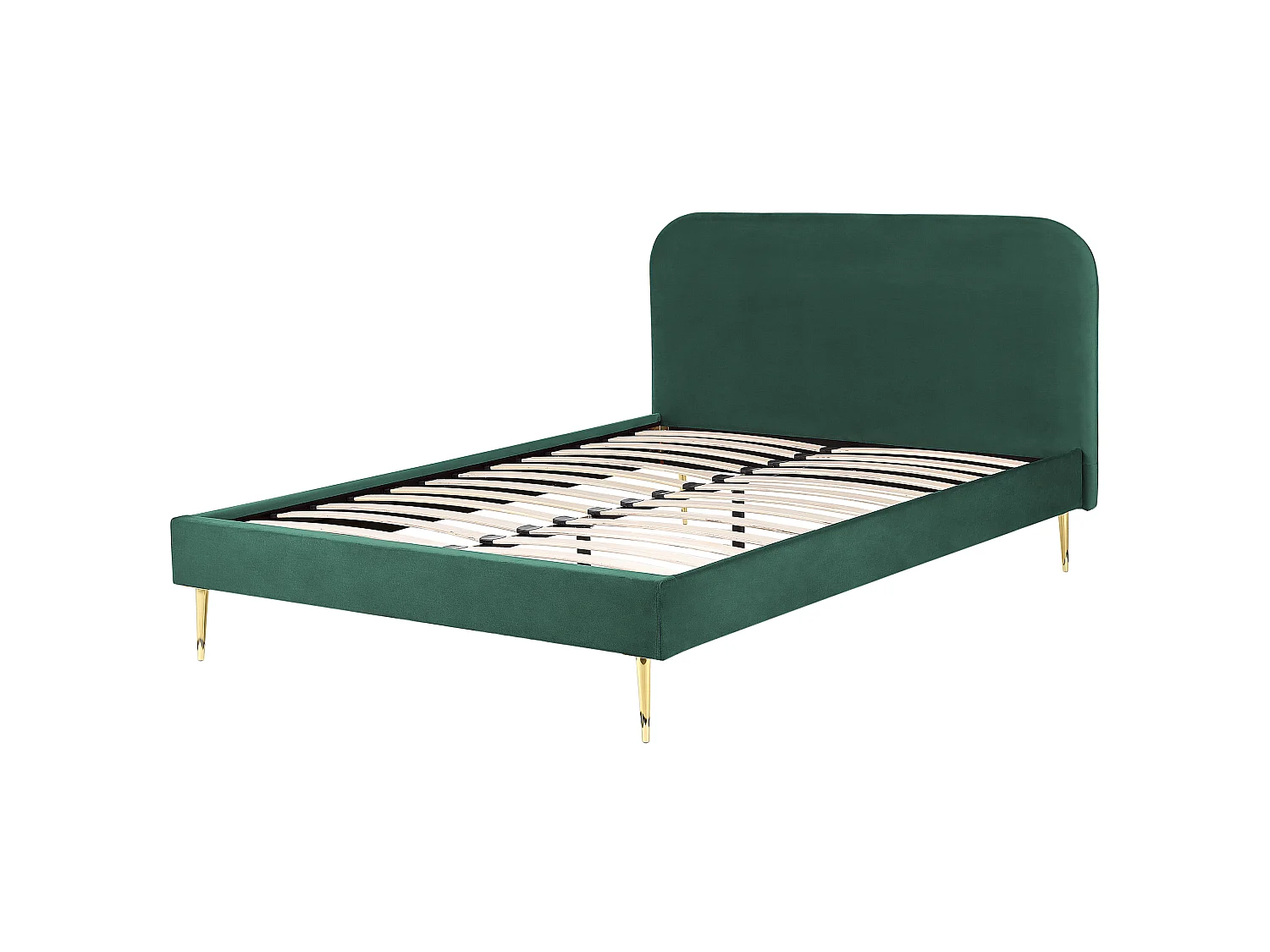 Lit avec sommier Velours FLAYAT 160 x 200 cm Vert émeraude