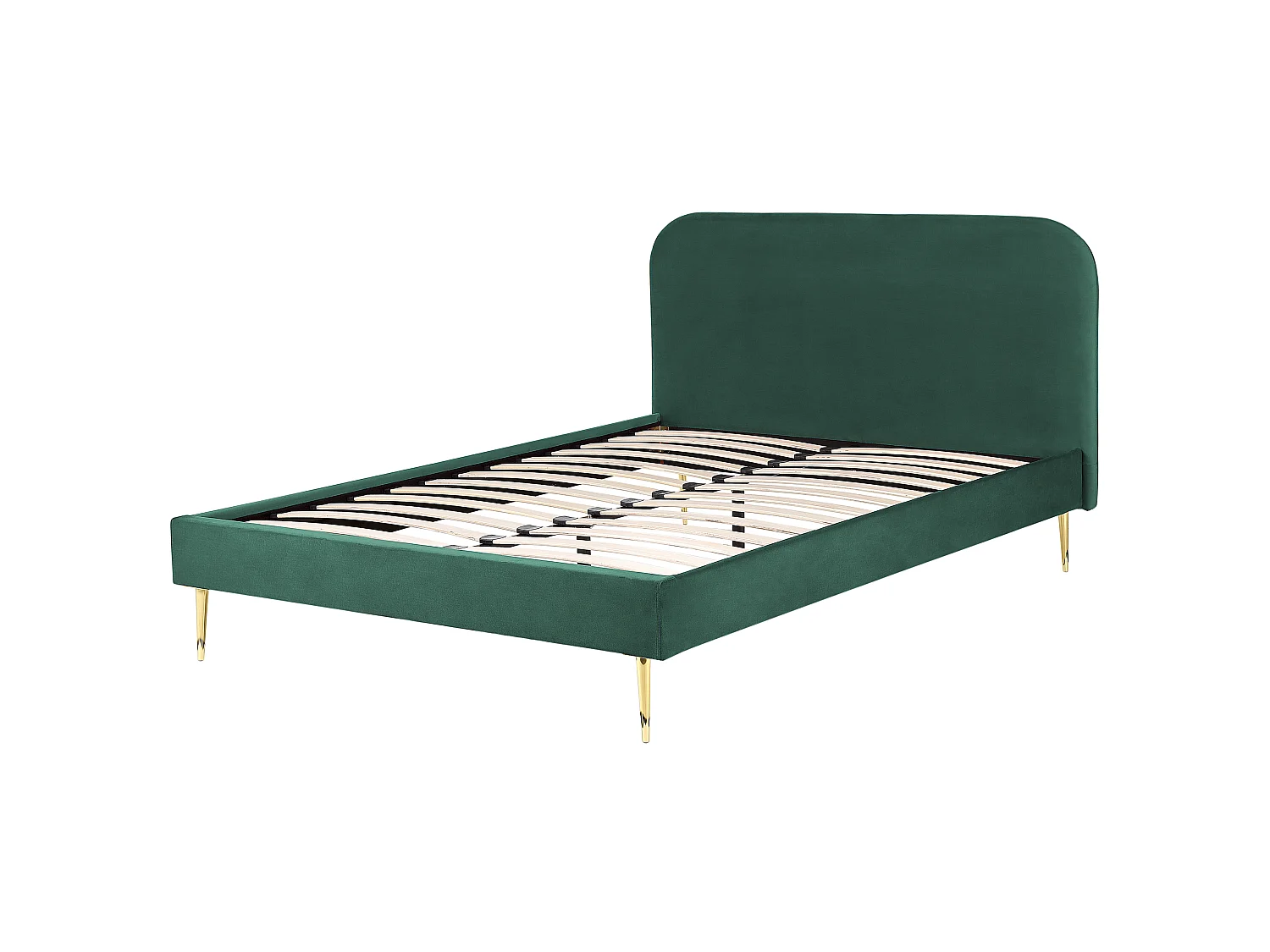 Bed Fluweel FLAYAT 160 x 200 cm Smaragdgroen