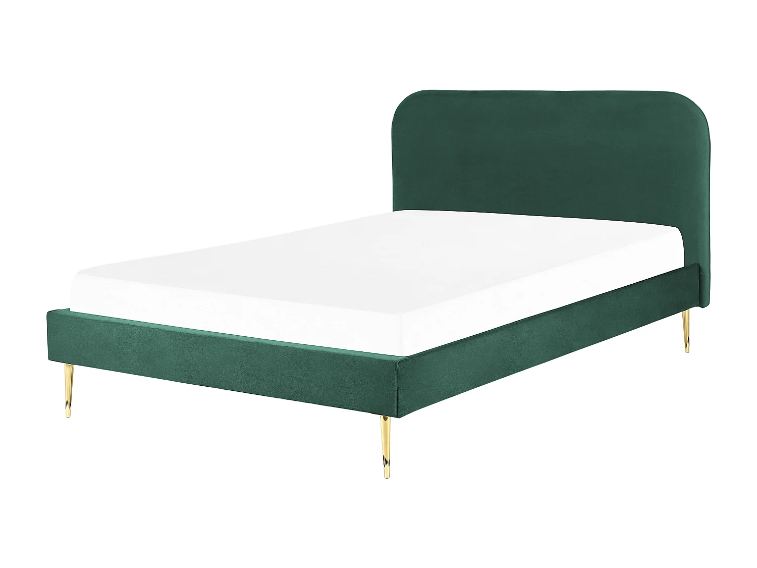 Lit avec sommier Velours FLAYAT 160 x 200 cm Vert émeraude