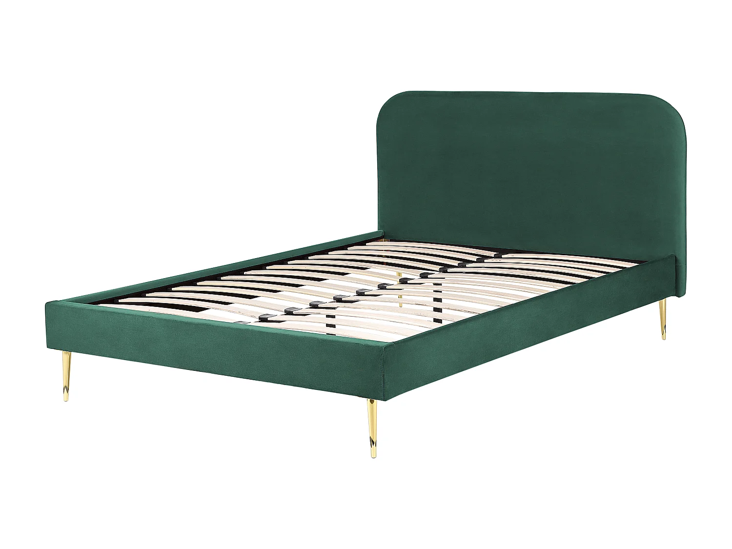Lit avec sommier Velours FLAYAT 160 x 200 cm Vert émeraude
