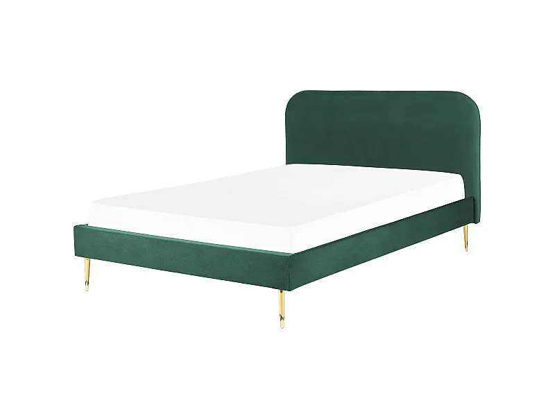 Cama Veludo FLAYAT 160 x 200 cm Verde esmeralda