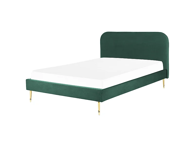 Letto Velluto FLAYAT 160 x 200 cm Verde smeraldo