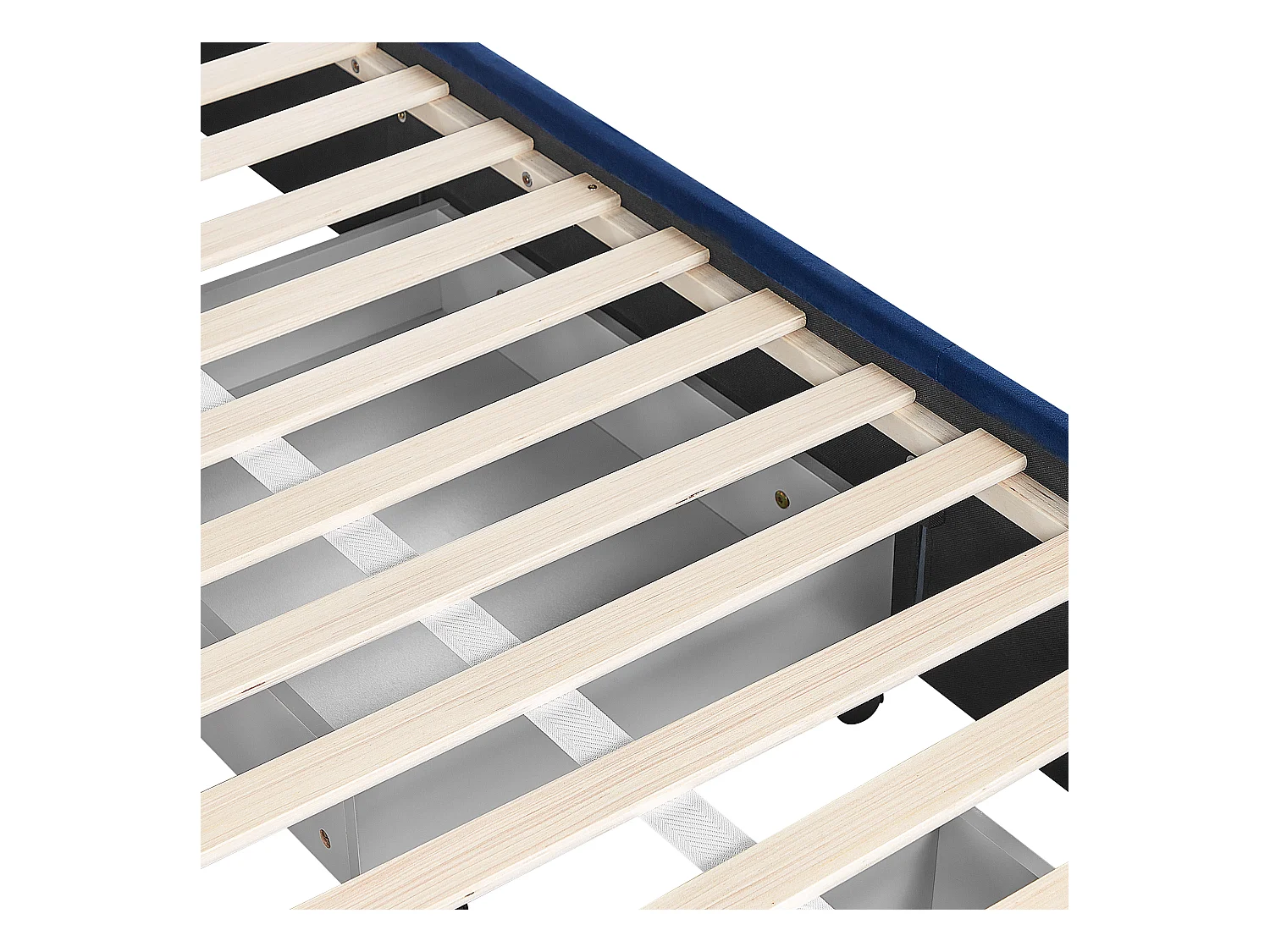 Lit avec tiroirs de rangement Velours LIEVIN 160 x 200 cm Bleu marine