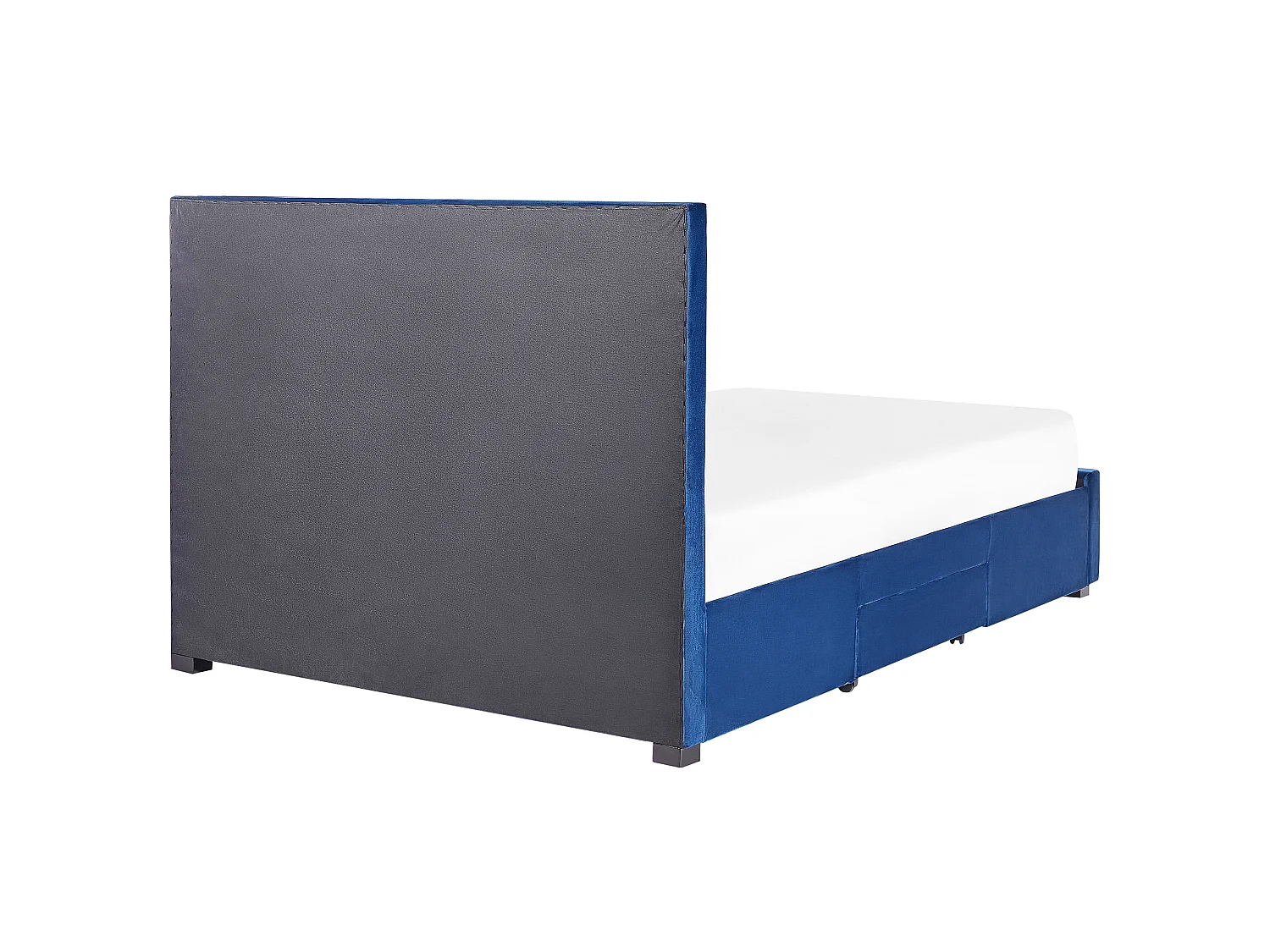 Bed met opbergladen Fluweel LIEVIN 160 x 200 cm Marineblauw