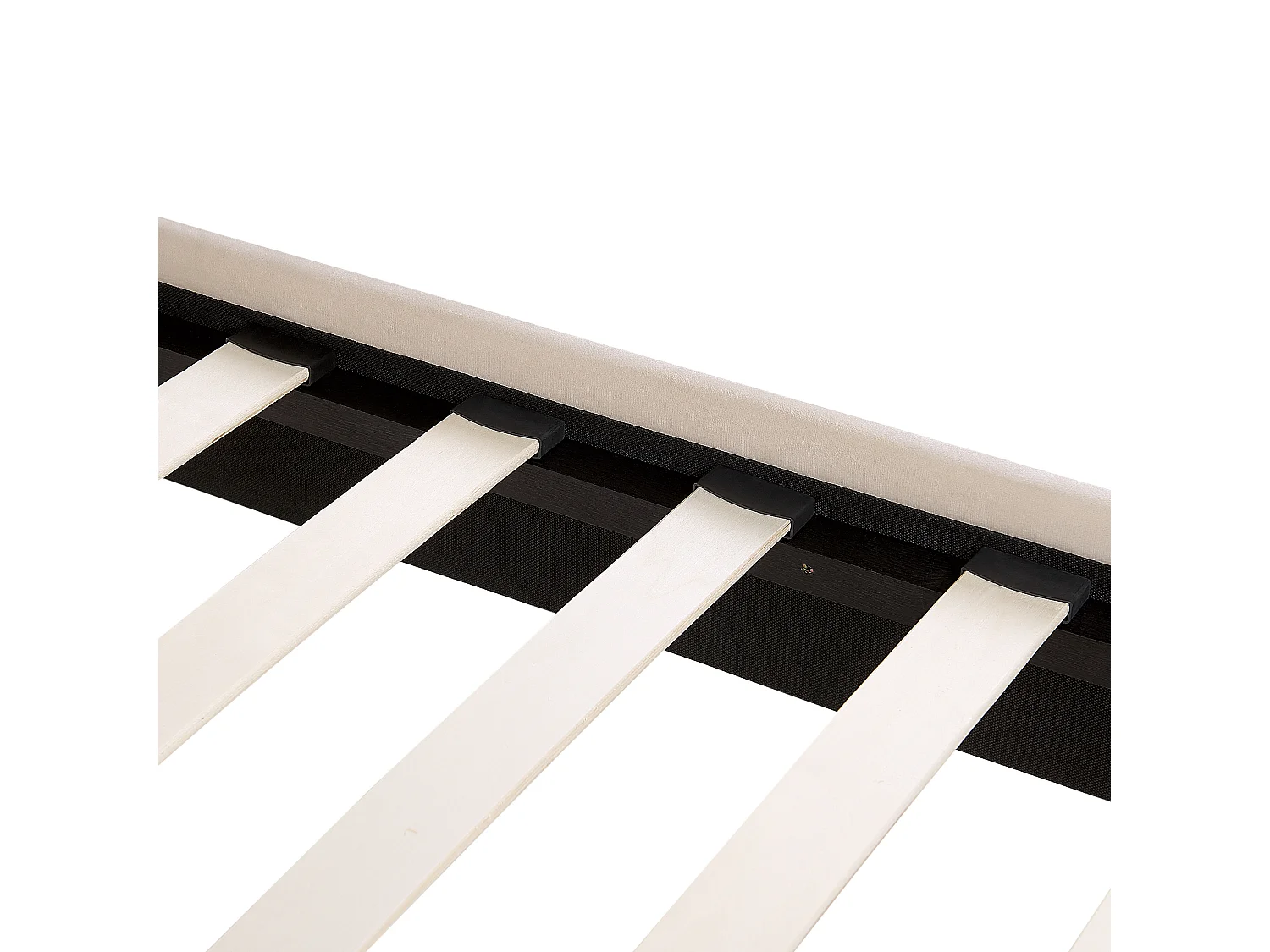 Lit avec sommier Velours FLAYAT 160 x 200 cm Beige clair