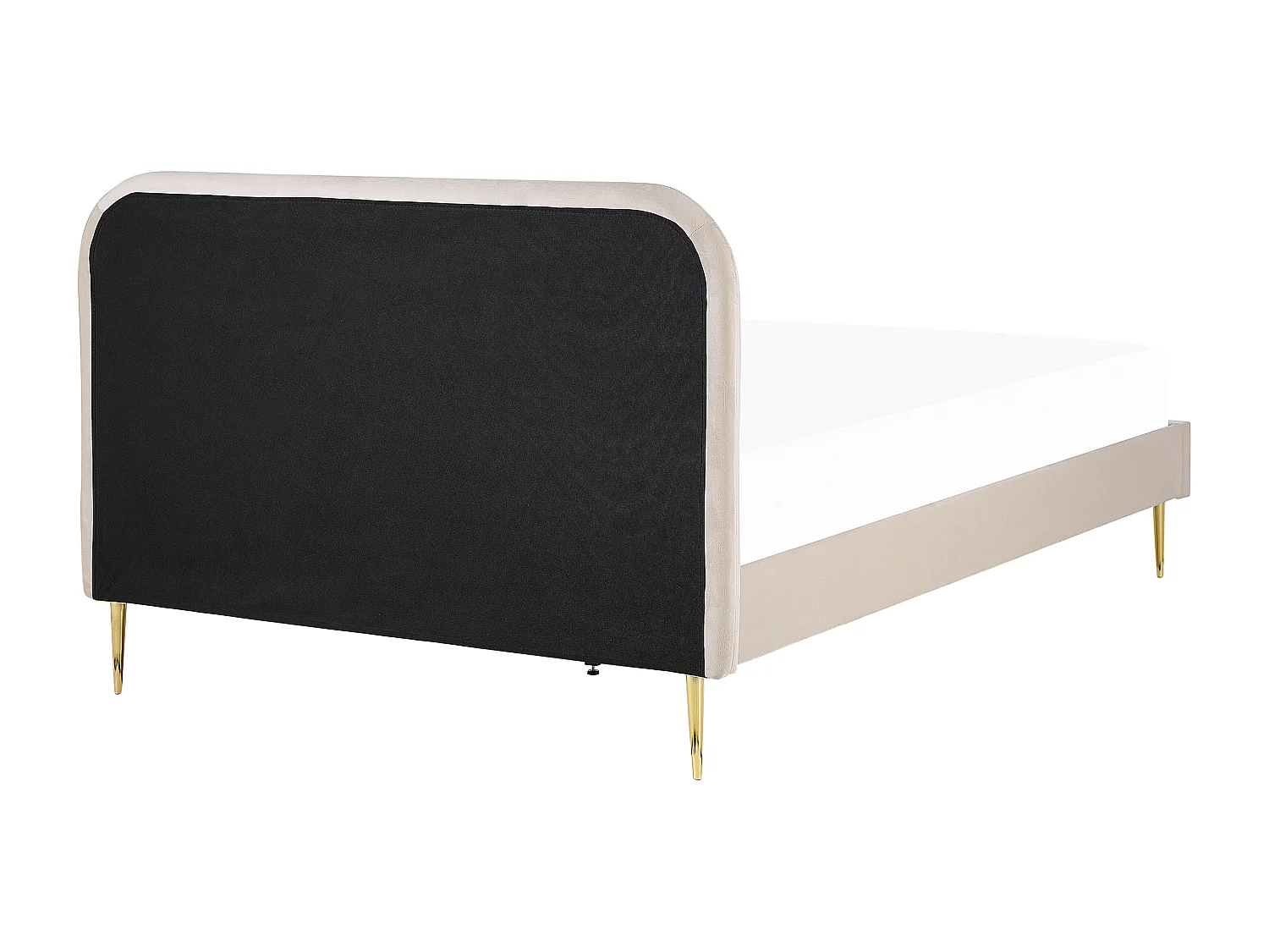 Lit avec sommier Velours FLAYAT 160 x 200 cm Beige clair