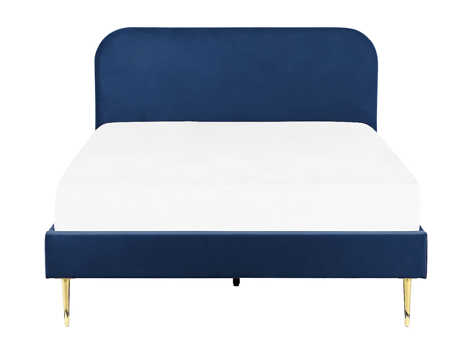 Lit avec sommier Velours FLAYAT 140 x 200 cm Bleu marine