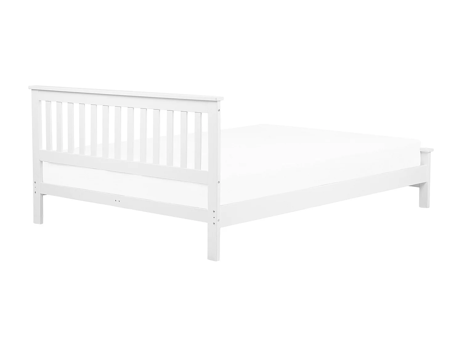 Lit avec sommier Bois de pin MAYENNE 160 x 200 cm Blanc