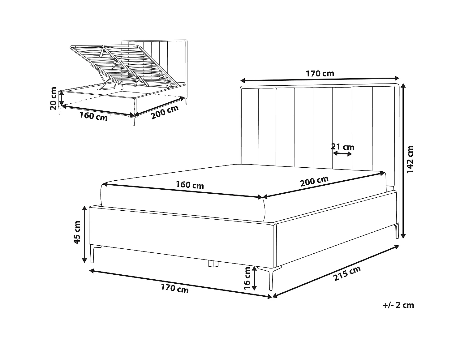 Polsterbett Samtstoff Grau 160x200 cm mit Bettkasten hochklappbar Sezanne