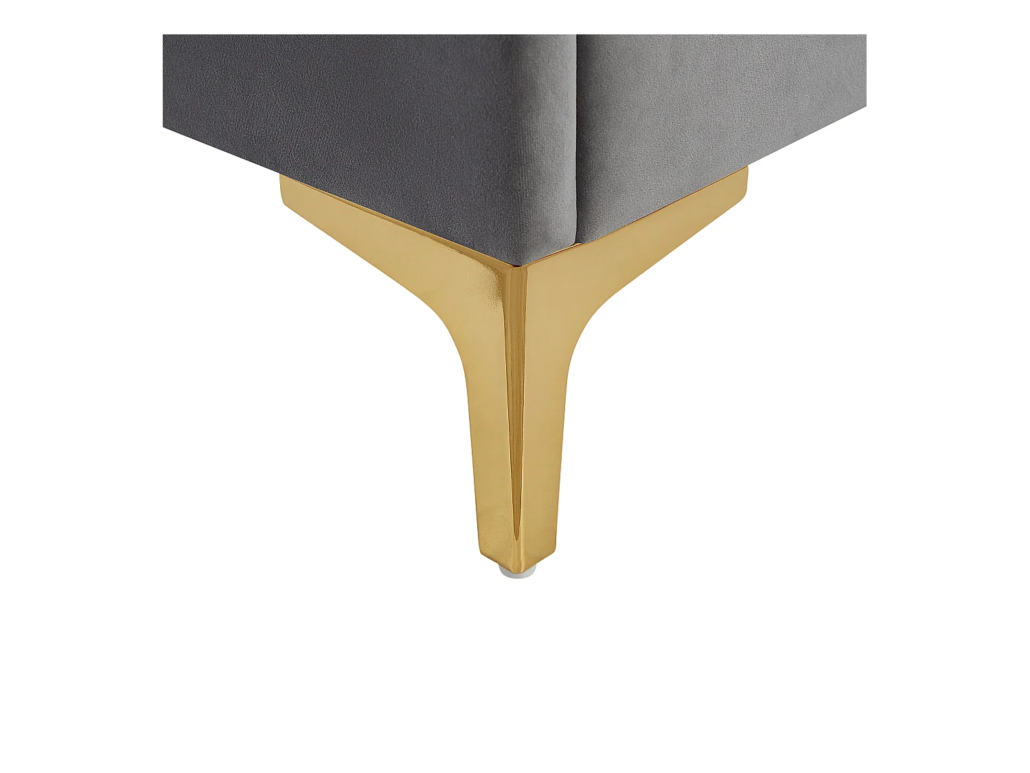 Bed Fluweel LIMOUX 140 x 200 cm Grijs