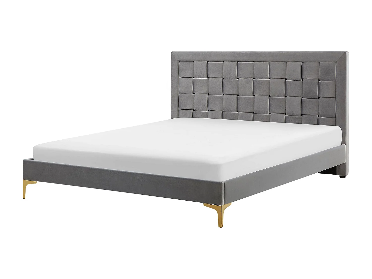 Cama Terciopelo LIMOUX 140 x 200 cm Gris