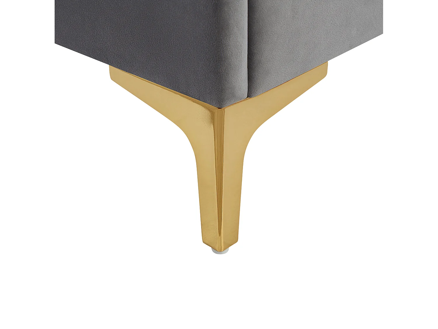 Lit avec sommier Velours LIMOUX 140 x 200 cm Gris