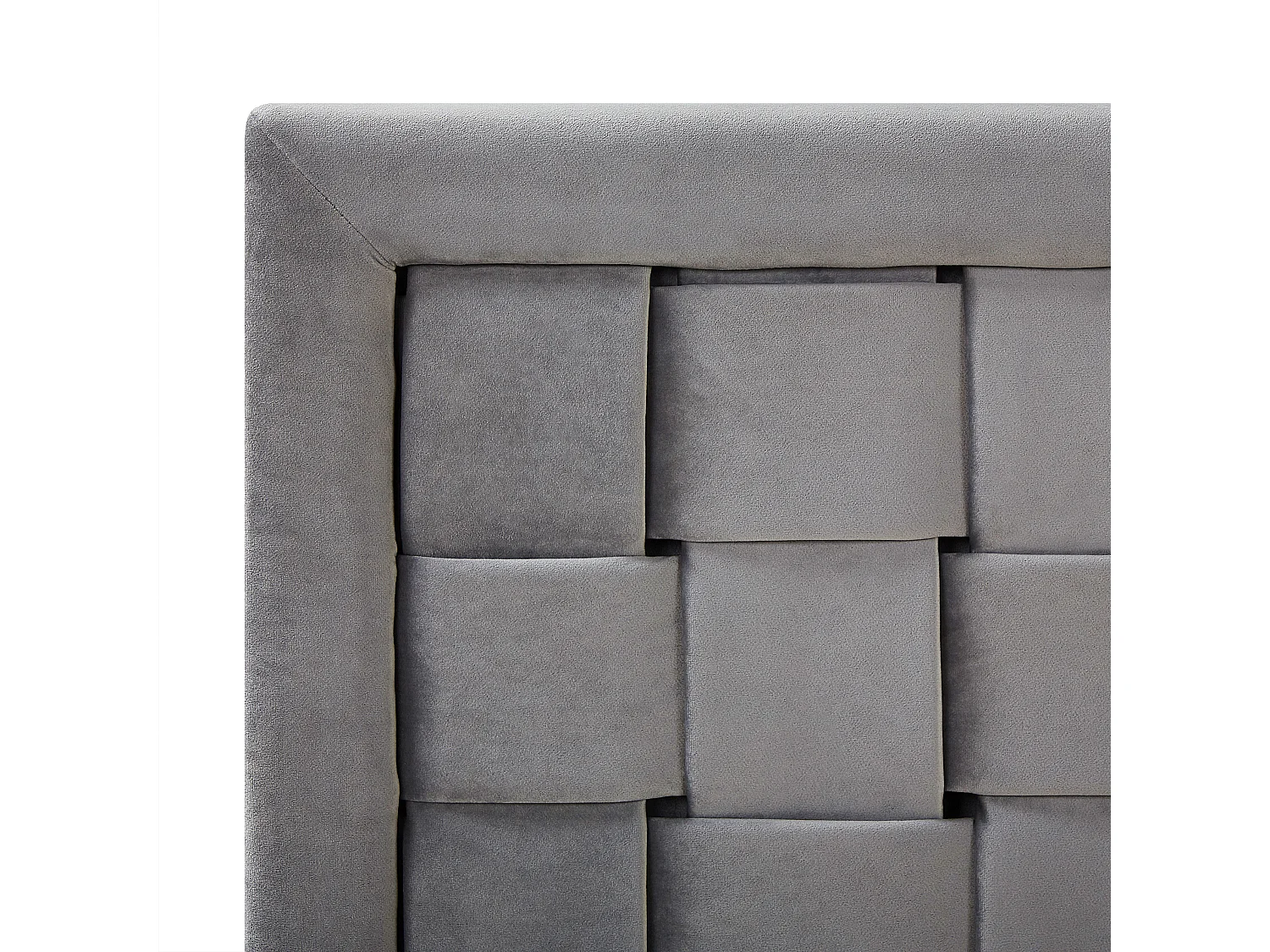 Luxuriöses Doppelbett aus Samtstoff in Grau mit Lattenrost 140 x 200 cm Limoux