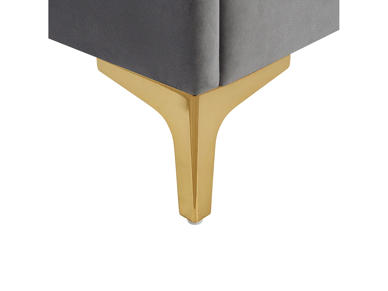 Luxuriöses Doppelbett aus Samtstoff in Grau mit Lattenrost 140 x 200 cm Limoux