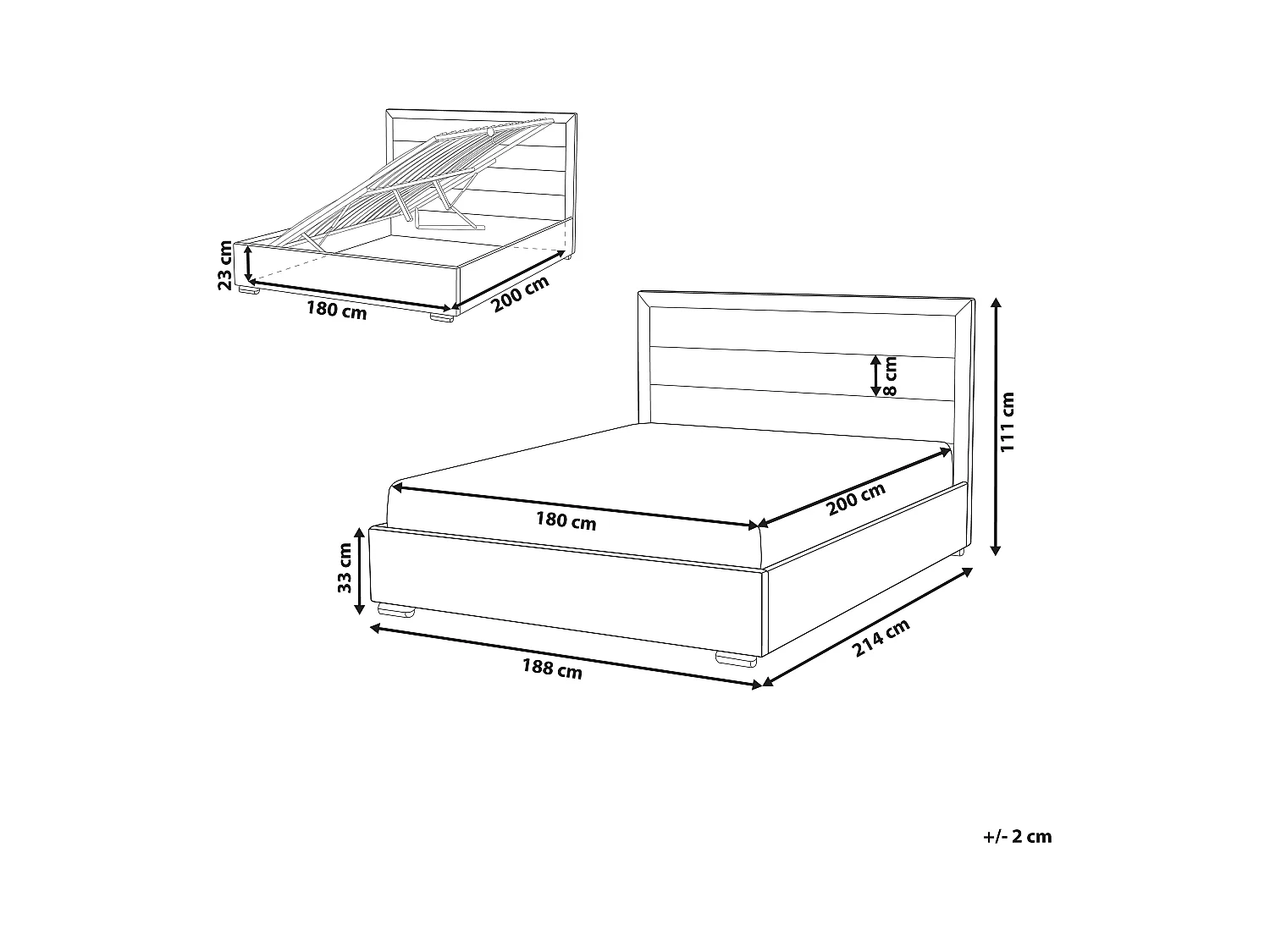 Cama baú Veludo ROUEN 180 x 200 cm Laranja