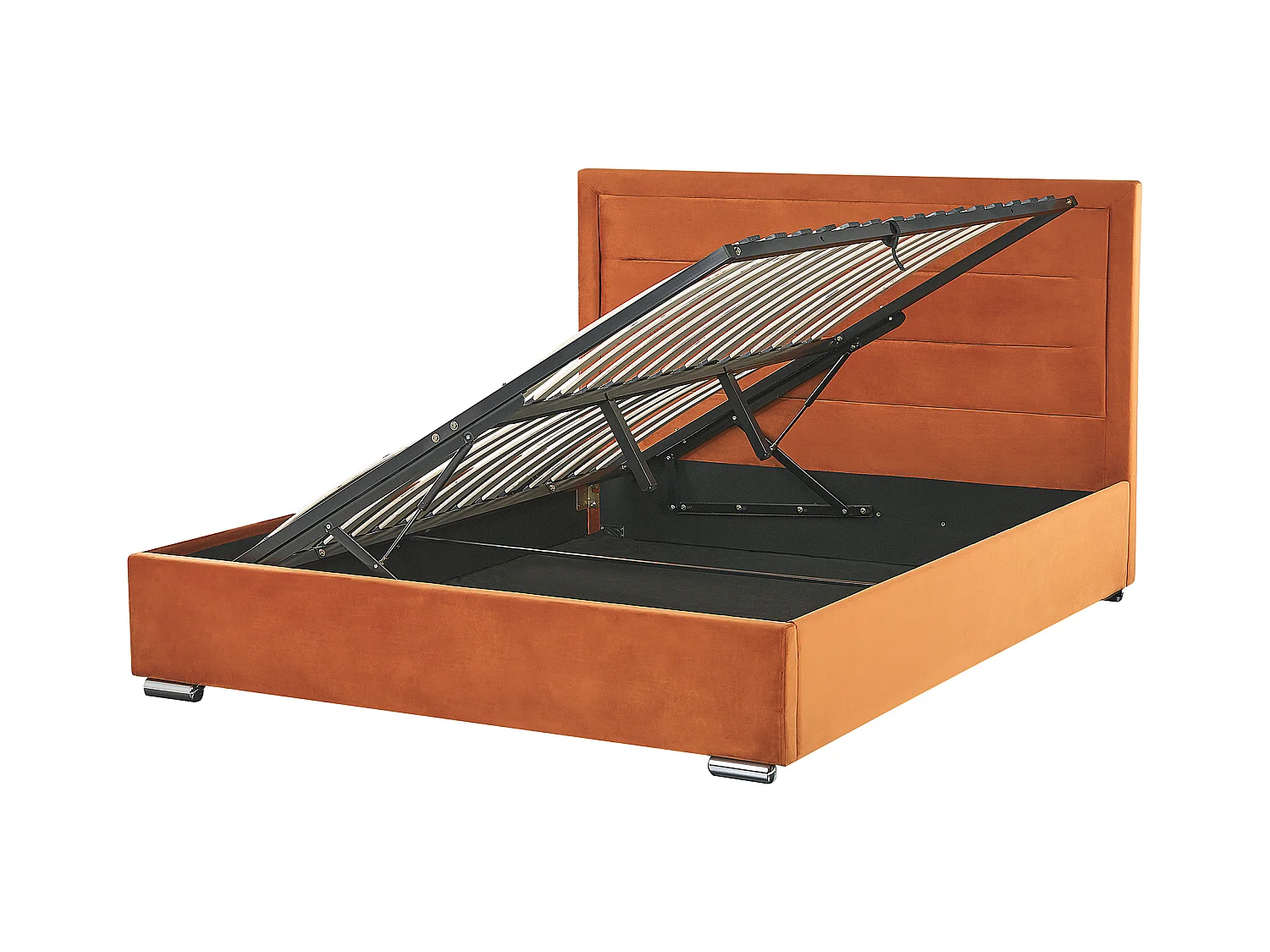 Lit ottoman Velours ROUEN 180 x 200 cm Orange
