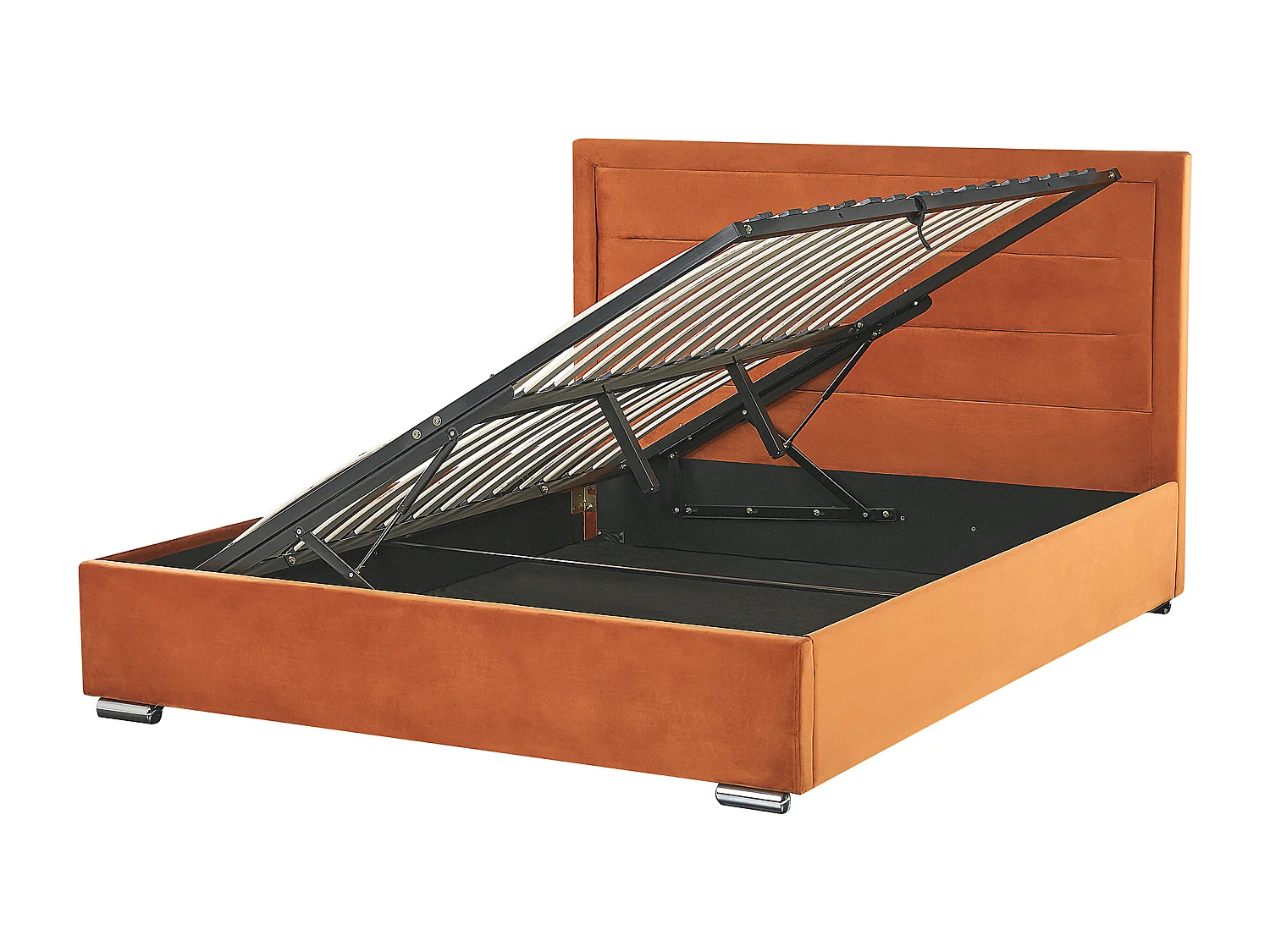 Cama baú Veludo ROUEN 180 x 200 cm Laranja