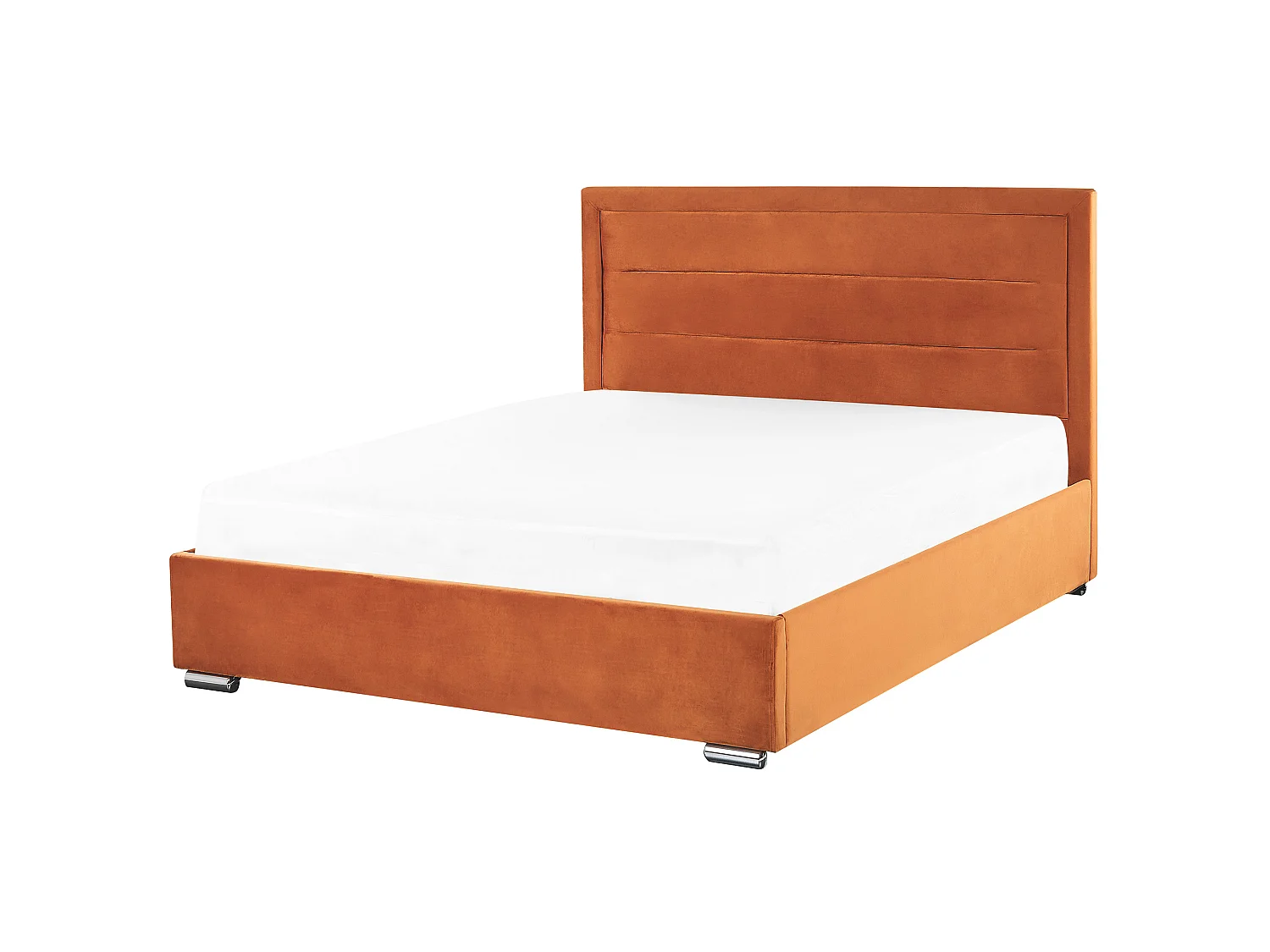 Bed met opbergruimte Fluweel ROUEN 180 x 200 cm Oranje