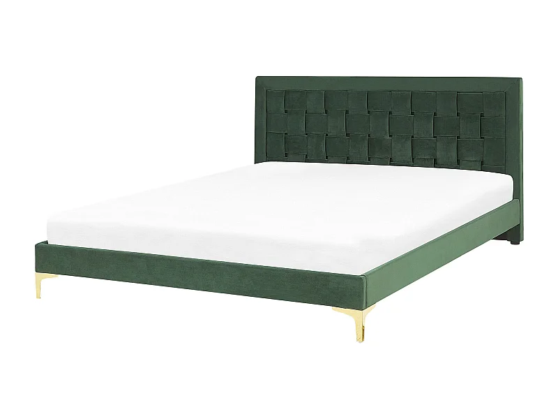 Bed Fluweel LIMOUX 140 x 200 cm Donkergroen
