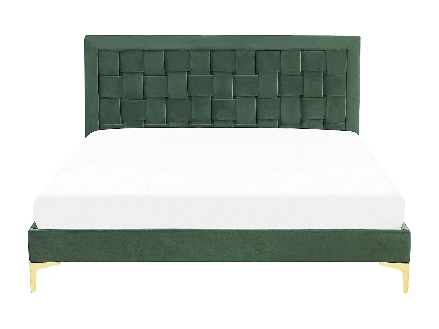 Cama Veludo LIMOUX 140 x 200 cm Verde escuro