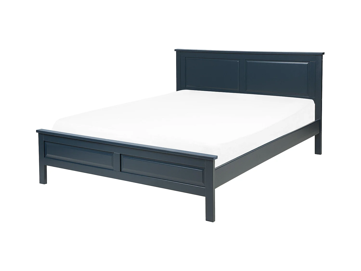 Lit avec sommier Bois de pin OLIVET 140 x 200 cm Bleu foncé