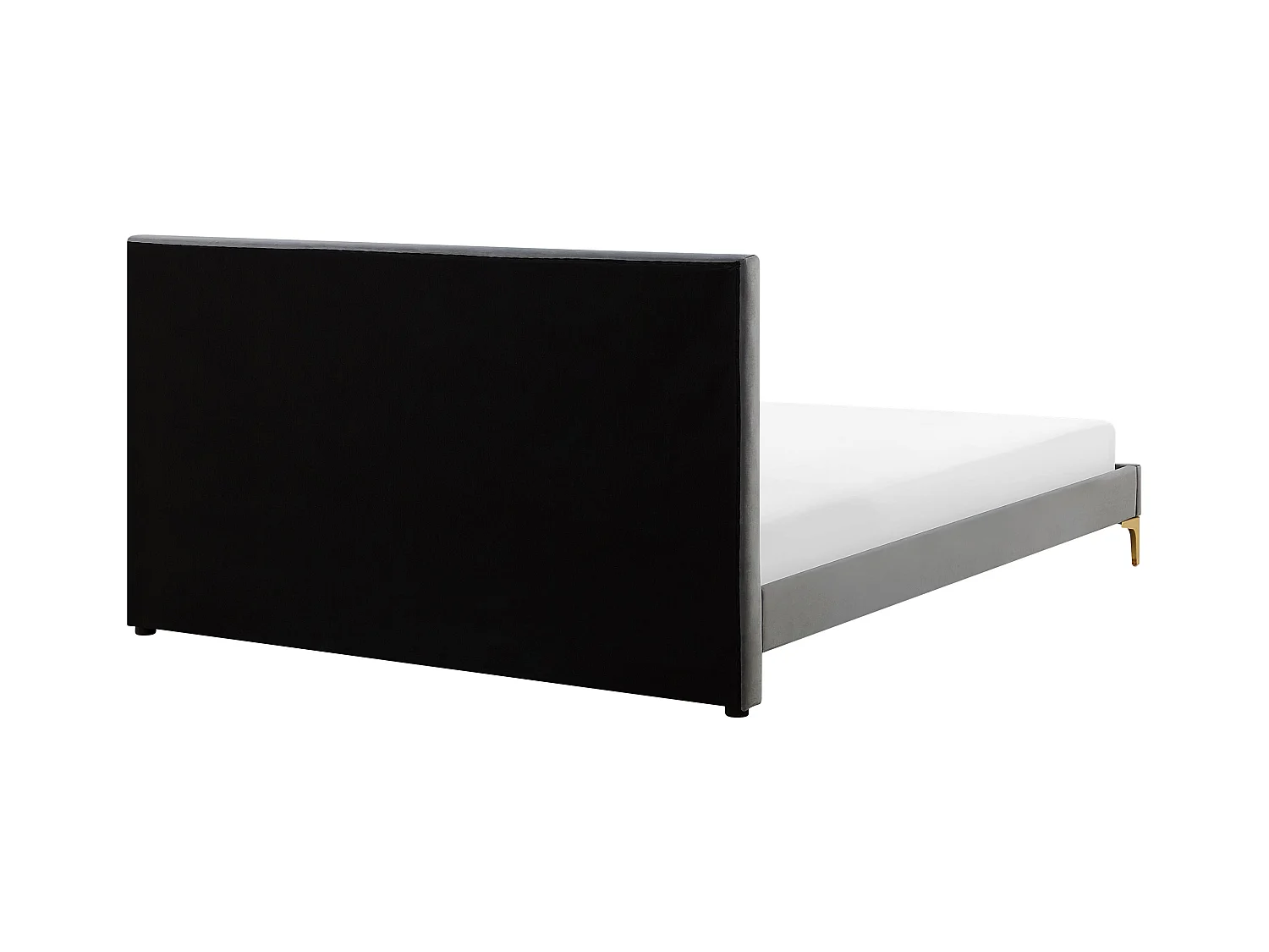 Lit avec sommier Velours LIMOUX 160 x 200 cm Gris