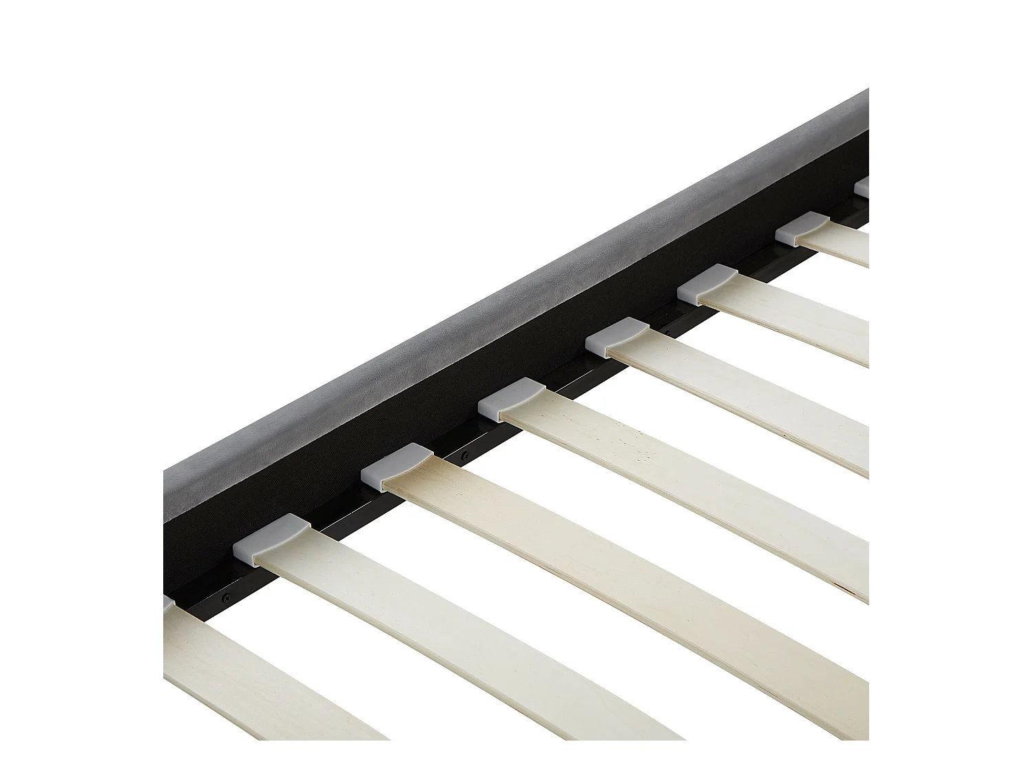 Lit avec sommier Velours LIMOUX 160 x 200 cm Gris