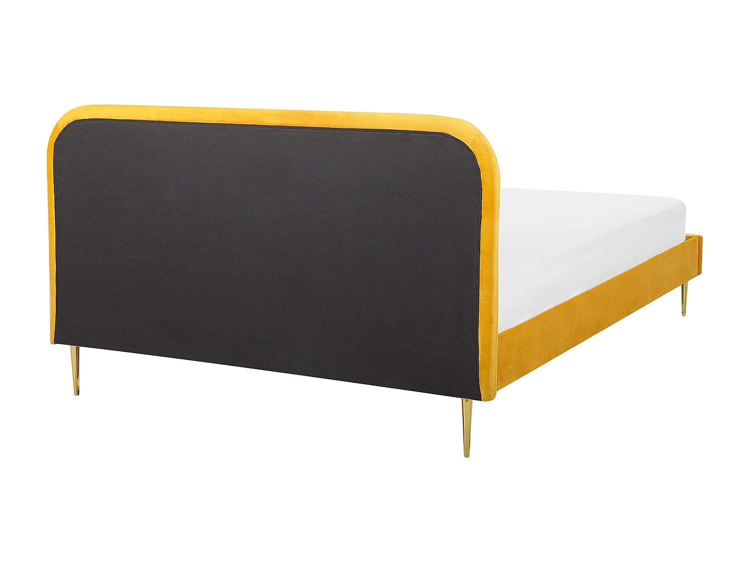 Lit avec sommier Velours FLAYAT 180 x 200 cm Jaune