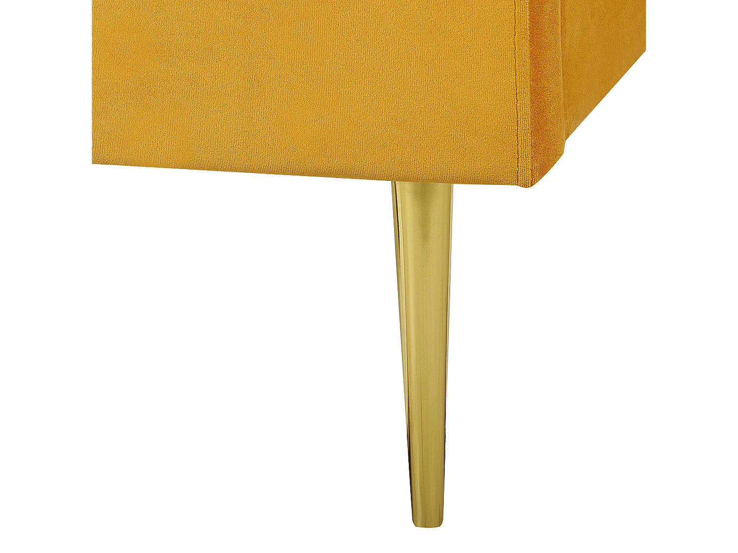 Lit avec sommier Velours FLAYAT 180 x 200 cm Jaune