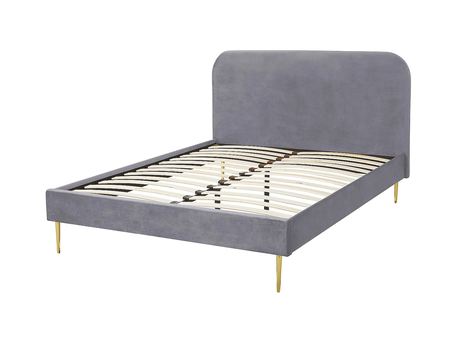 Bed Fluweel FLAYAT 140 x 200 cm Grijs