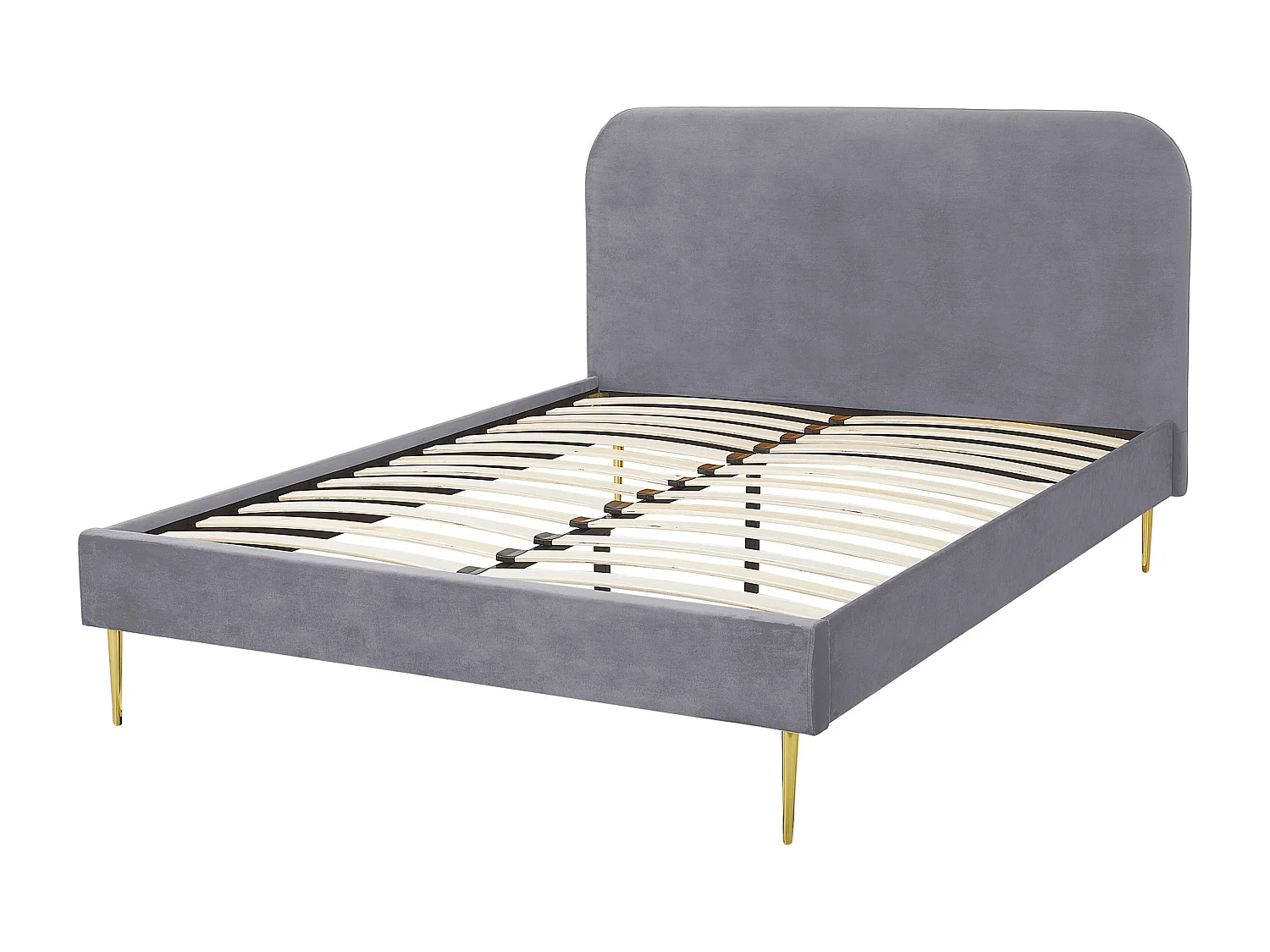 Cama Veludo FLAYAT 140 x 200 cm Cinzento