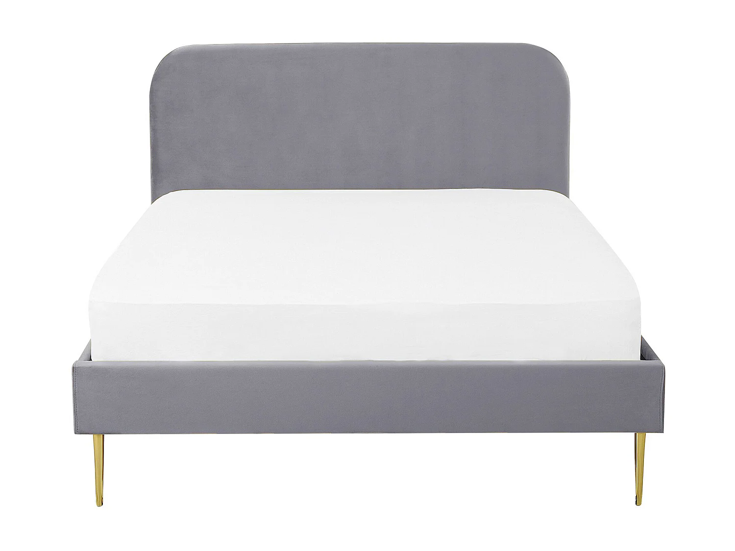 Bett mit Lattenrost Samtstoff FLAYAT 140 x 200 cm Grau