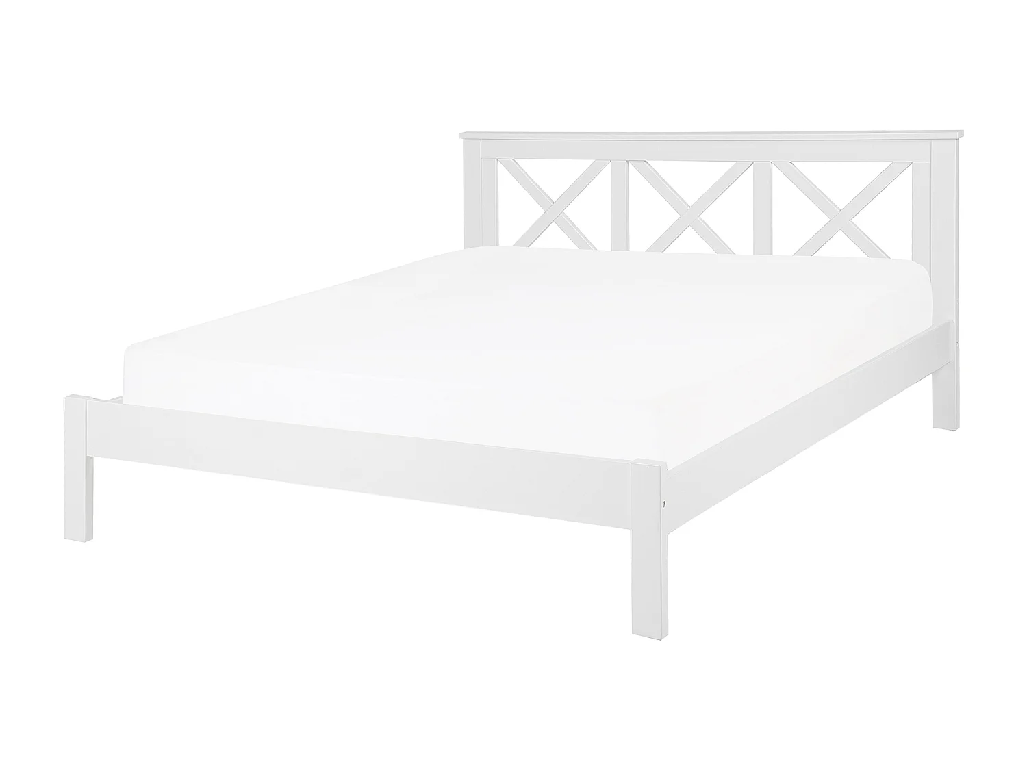 Lit avec sommier Bois de pin TANNAY 160 x 200 cm Blanc